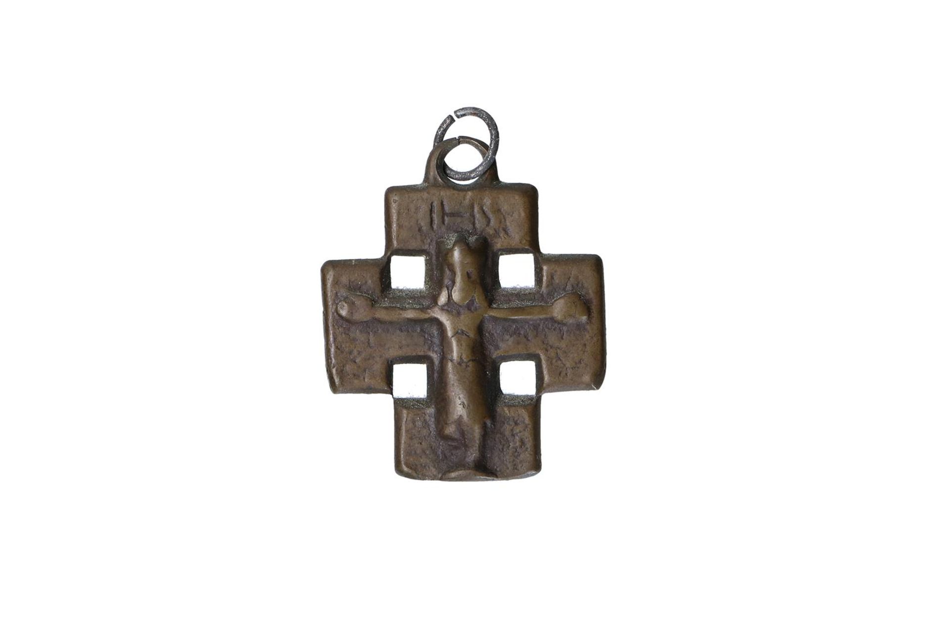A bronze Jerusalem cross. France, 13th century. Provenance: Prunier Louvier. Gabriëlse Collection,