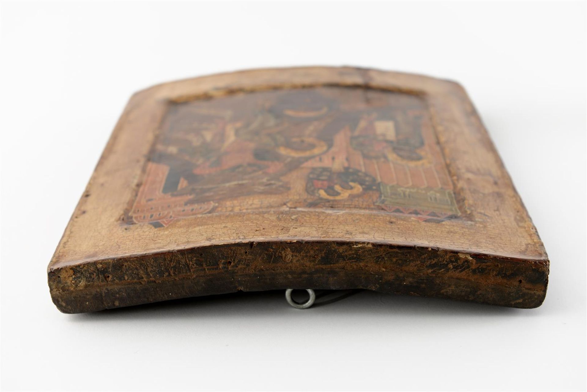 A wooden icon depicting the beheading of John. Russia, 17th century. Incl. documentation. - Bild 6 aus 8
