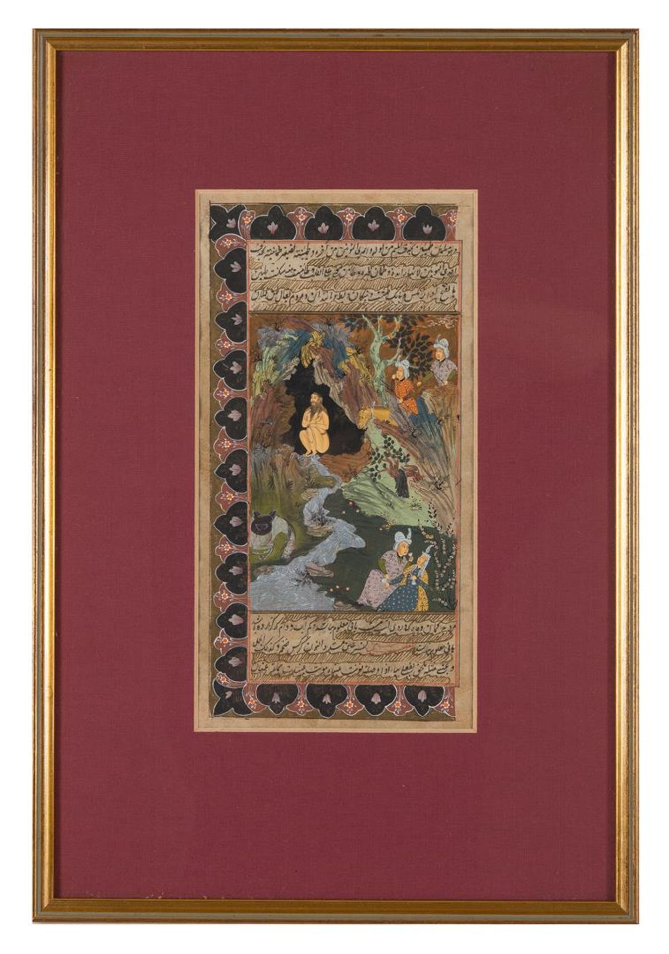 Lot of five diverse miniatures in frame, depicting figures and animals. India, 18th/19th century. - Bild 7 aus 10