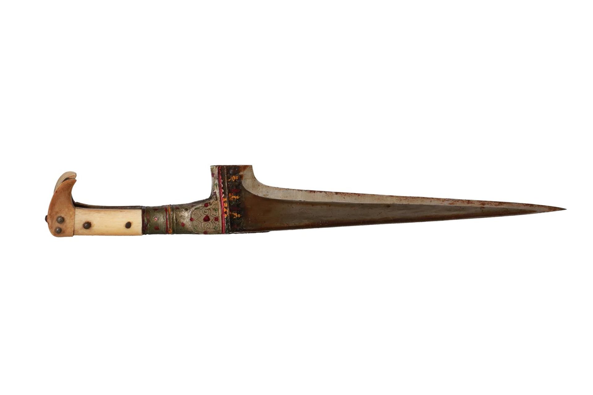 Lot of four diverse daggers, including Kadjar. The handles i.a. with ivory, gilding and jade. Three - Bild 9 aus 21
