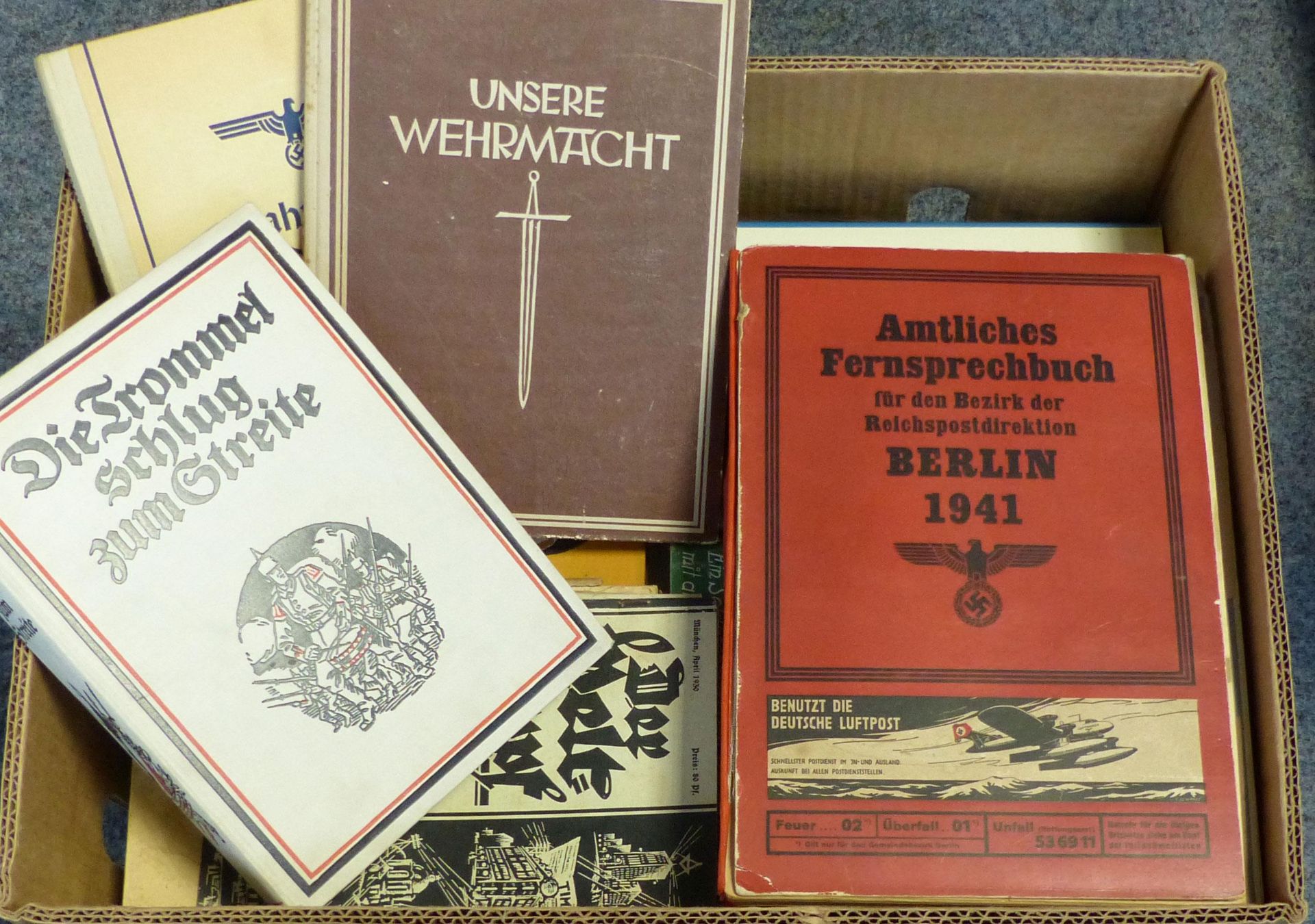 WUKI sehr gehaltvoller großer Karton mit 24 Büchern Militrär Kolonien 3. Reich Geschichte und u.a.