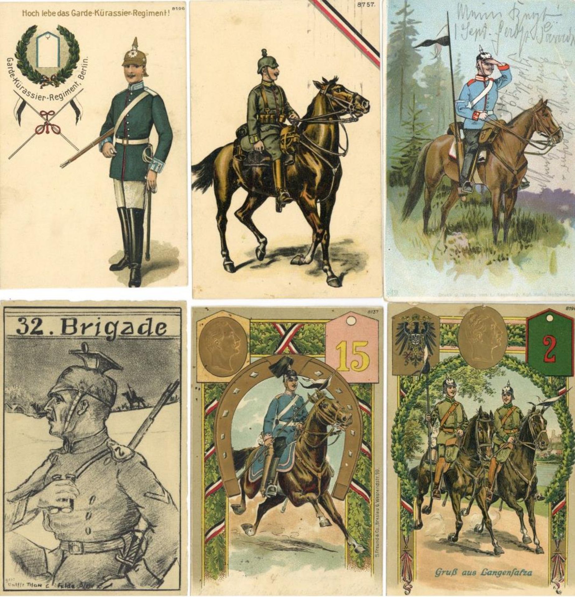 Rücklose der letzten Auktion (Regimentskarten) Partie von über 40 Ansichtskarten (alles Einzellose),