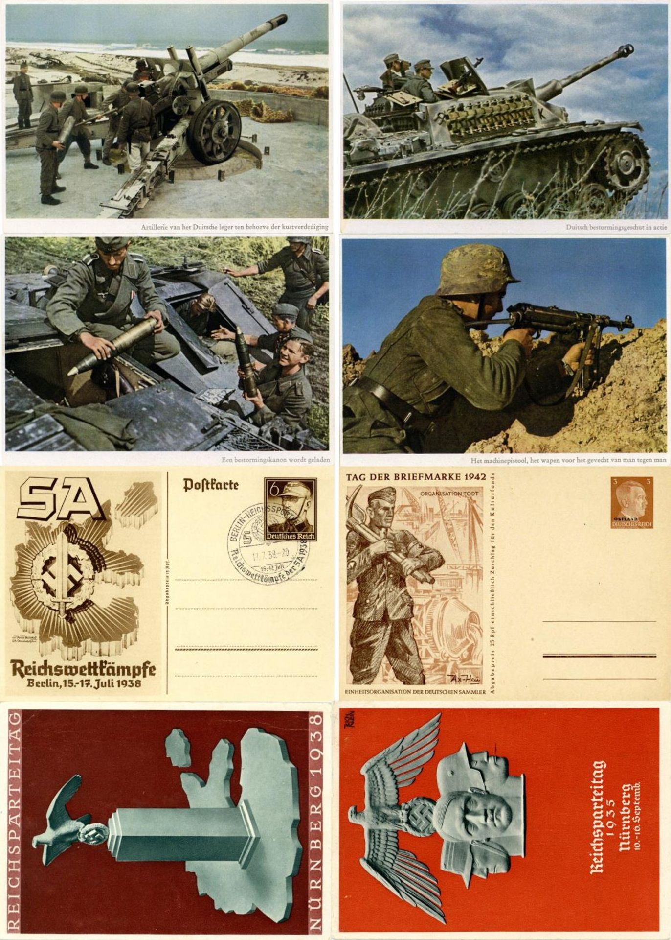 Militaer,WK II,sonstigeWK II Partie mit circa 80 Ansichtskarten viel Propaganda I-II- - -23.80 %