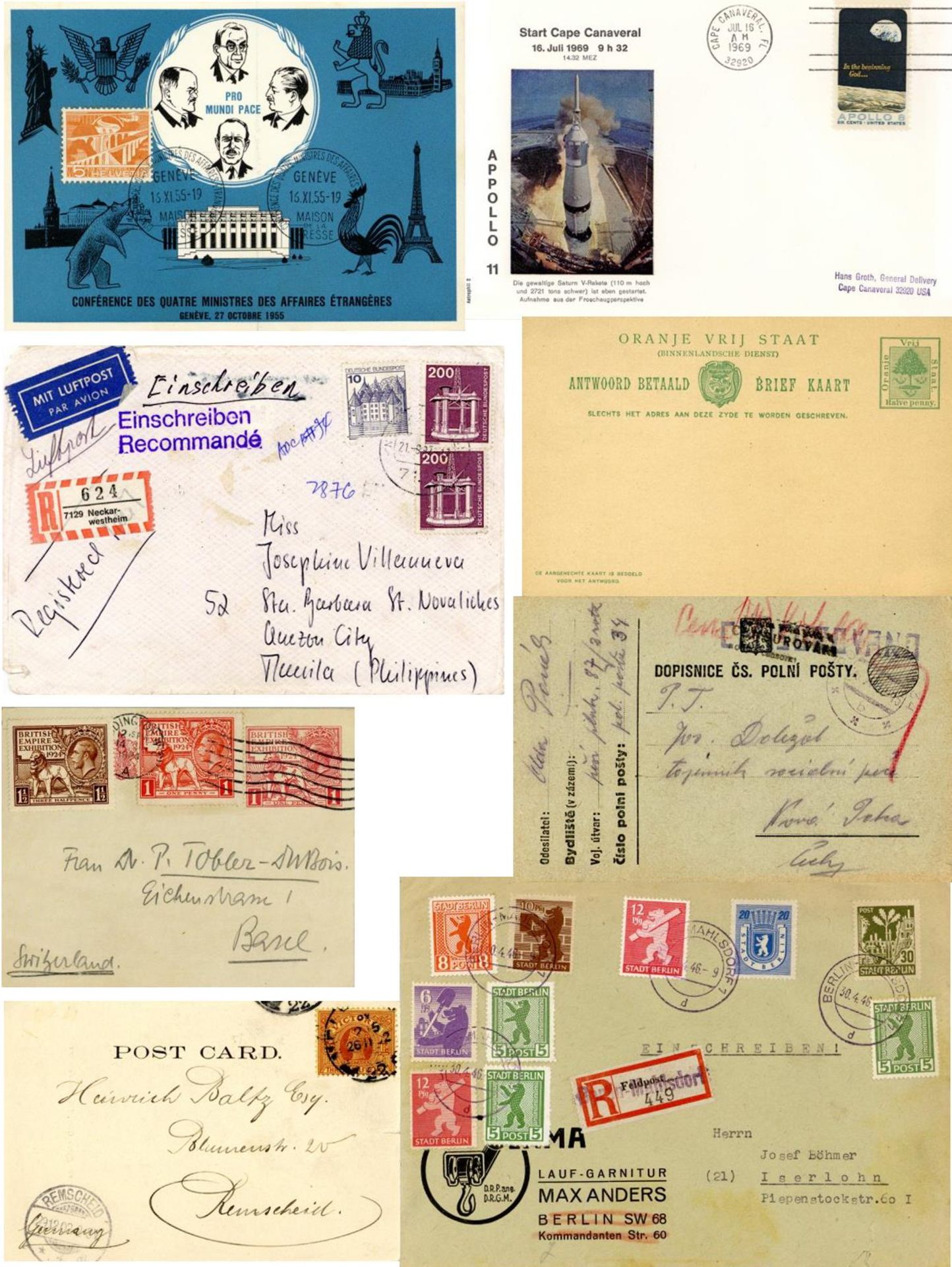 Alle Welt, Nachlass, ca. 1900/90, dabei über 150 Briefe/Karten, viel per Luftpost, meist Ausland,