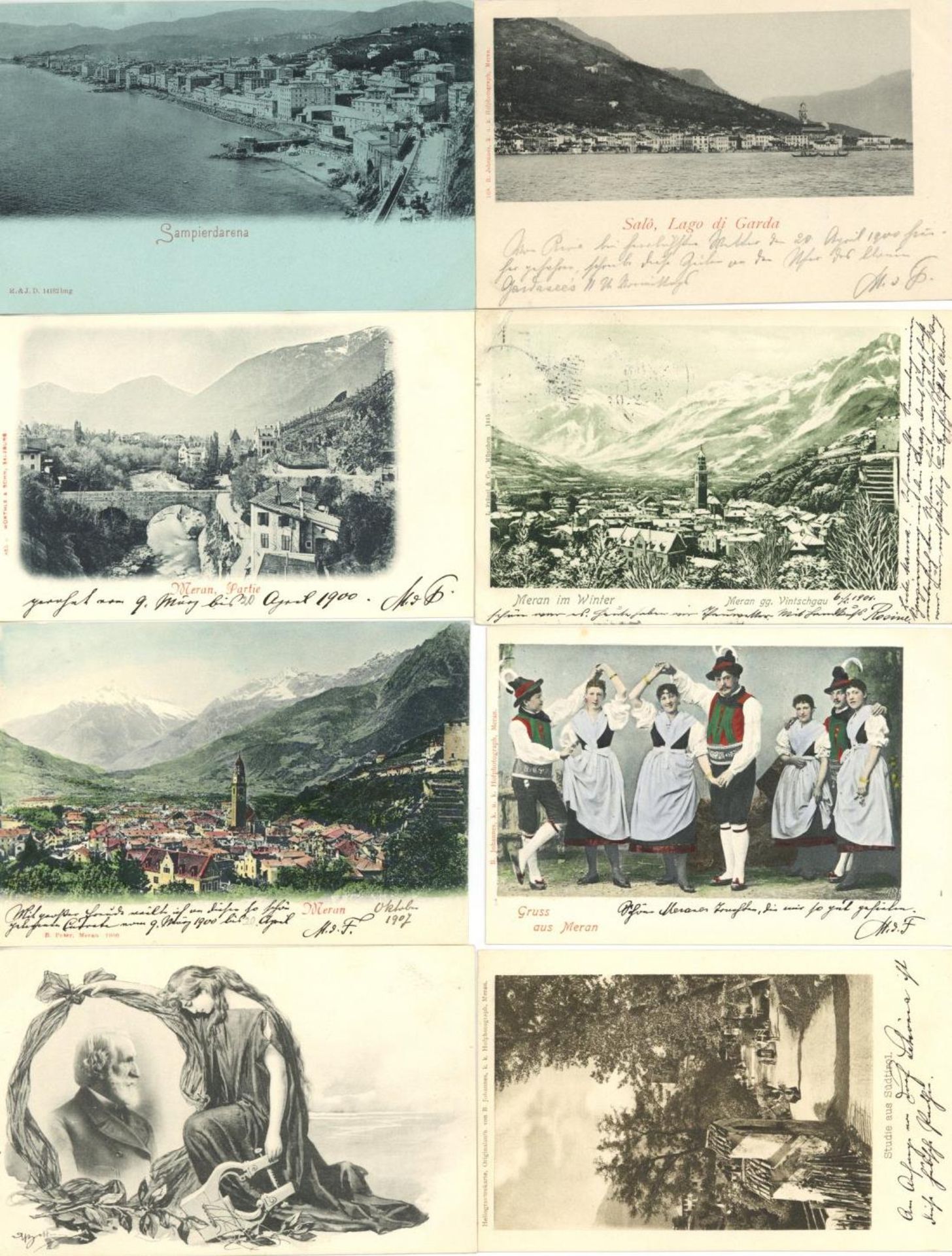 Album mit circa 380 Ansichtskarten u.a. Südtirol und Italien, meist einfache Ware I-II- - -23.80 %