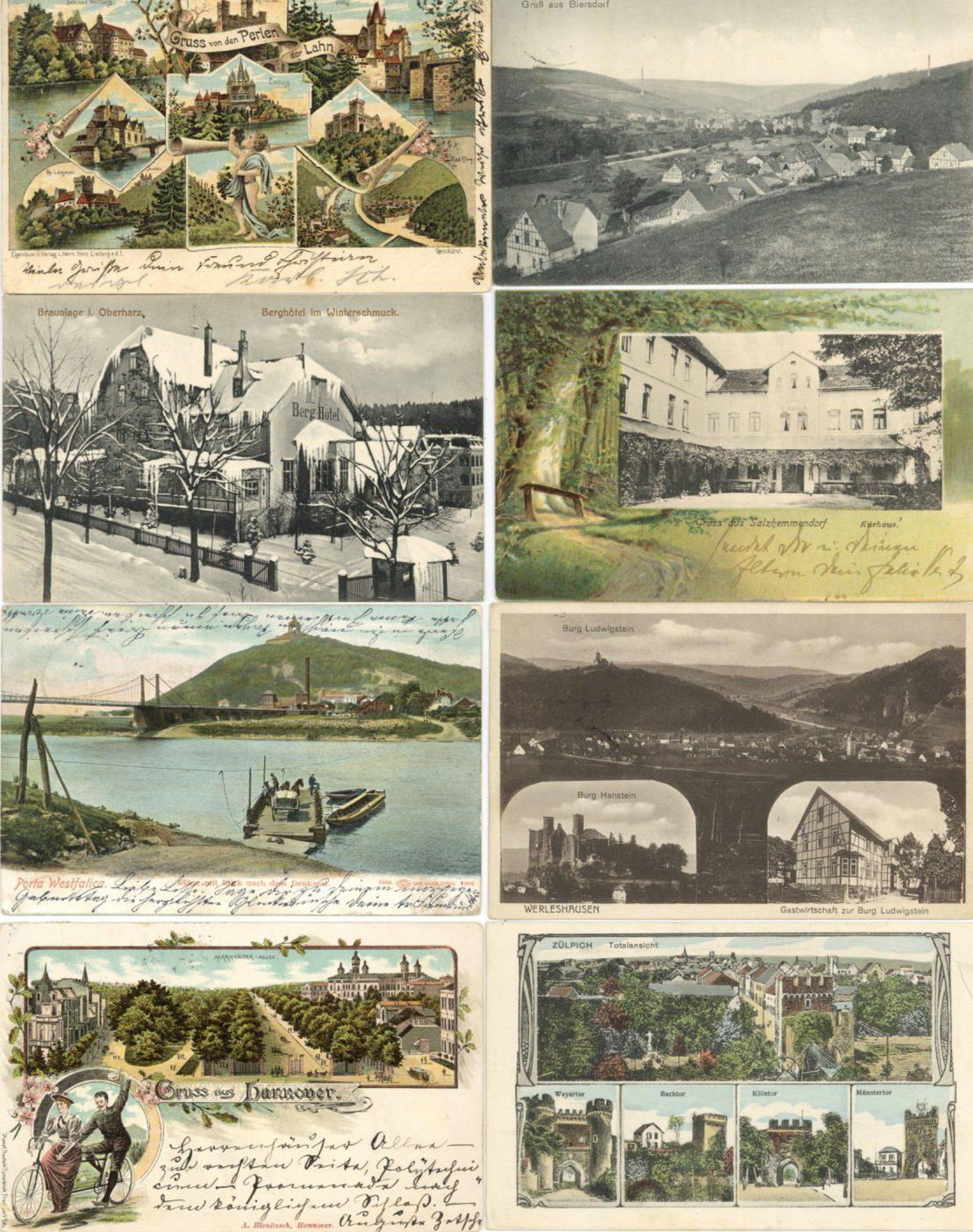 Deutschland Partie mit circa 800 Ansichtskarten meist 1900-1945 dabei auch bessere Karten und Lithos
