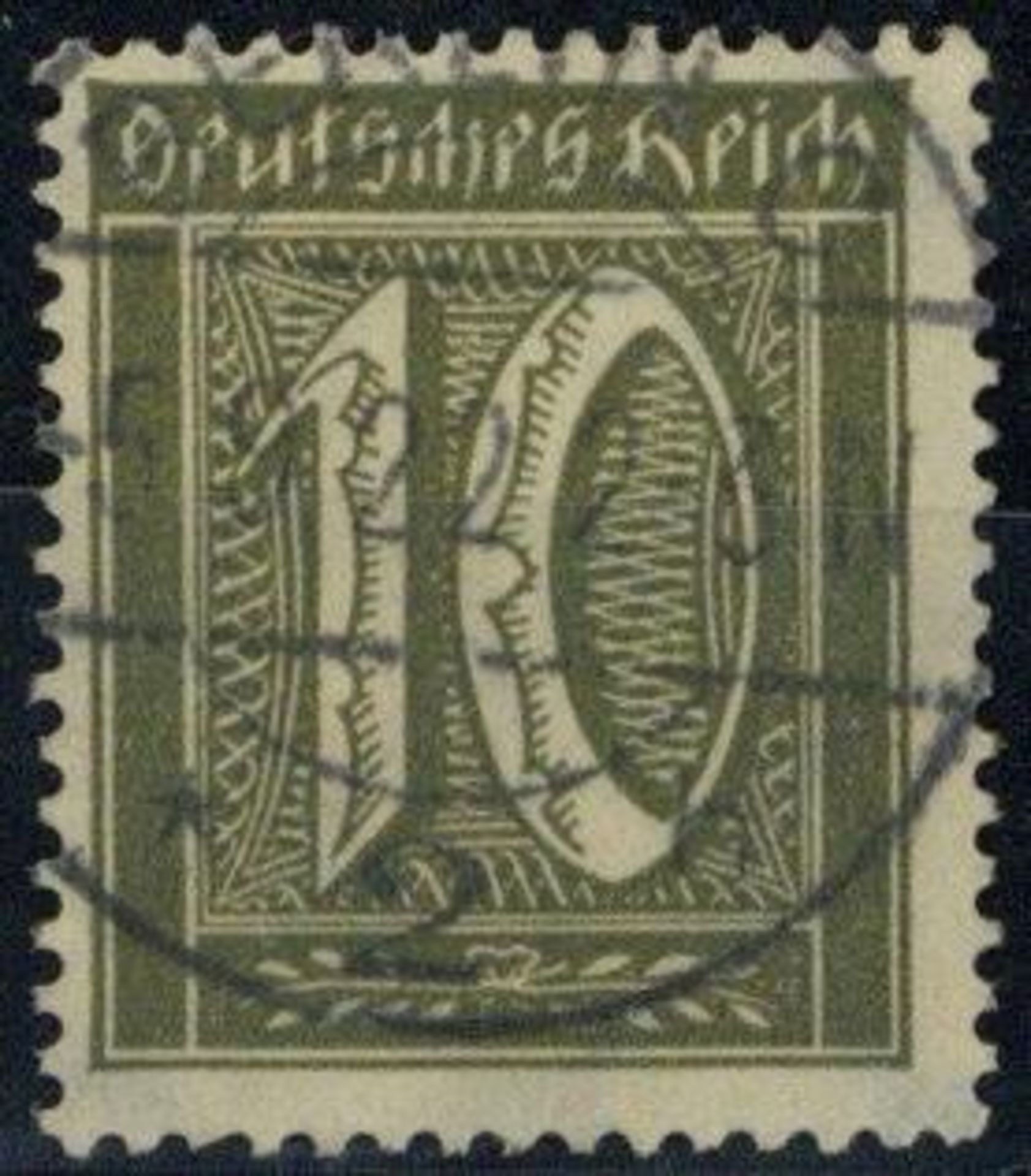 DR, Mi.Nr.178, 1922, 10 Pf braunoliv, Wz Waffeln, gest. .. 5.9.22, farbfrisch, einwandfrei, gepr.