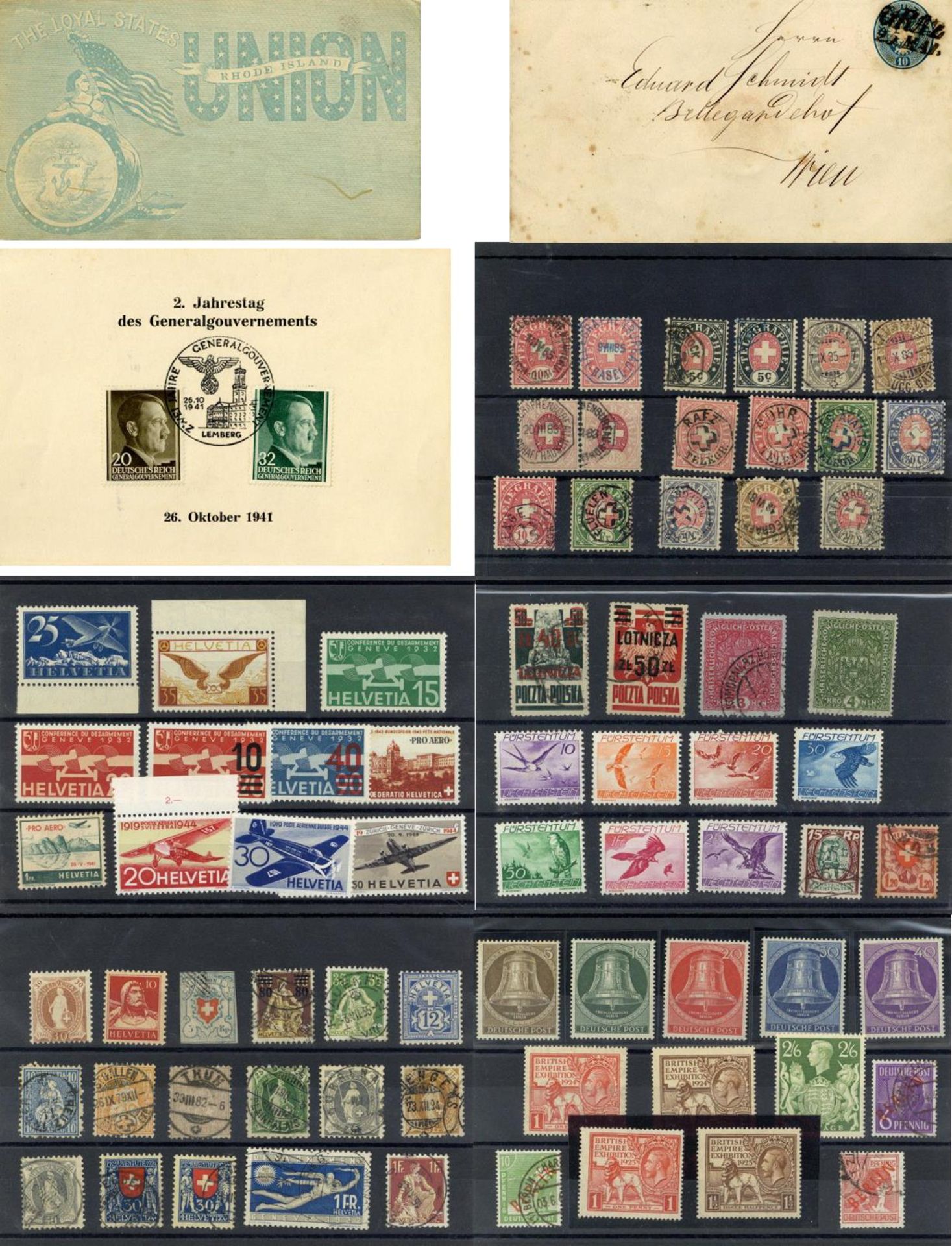 EUROPA, etwas Übersee, ca. 1850/1990, dabei Marken, Briefe, Ganzsachen, Fundgrube, teils