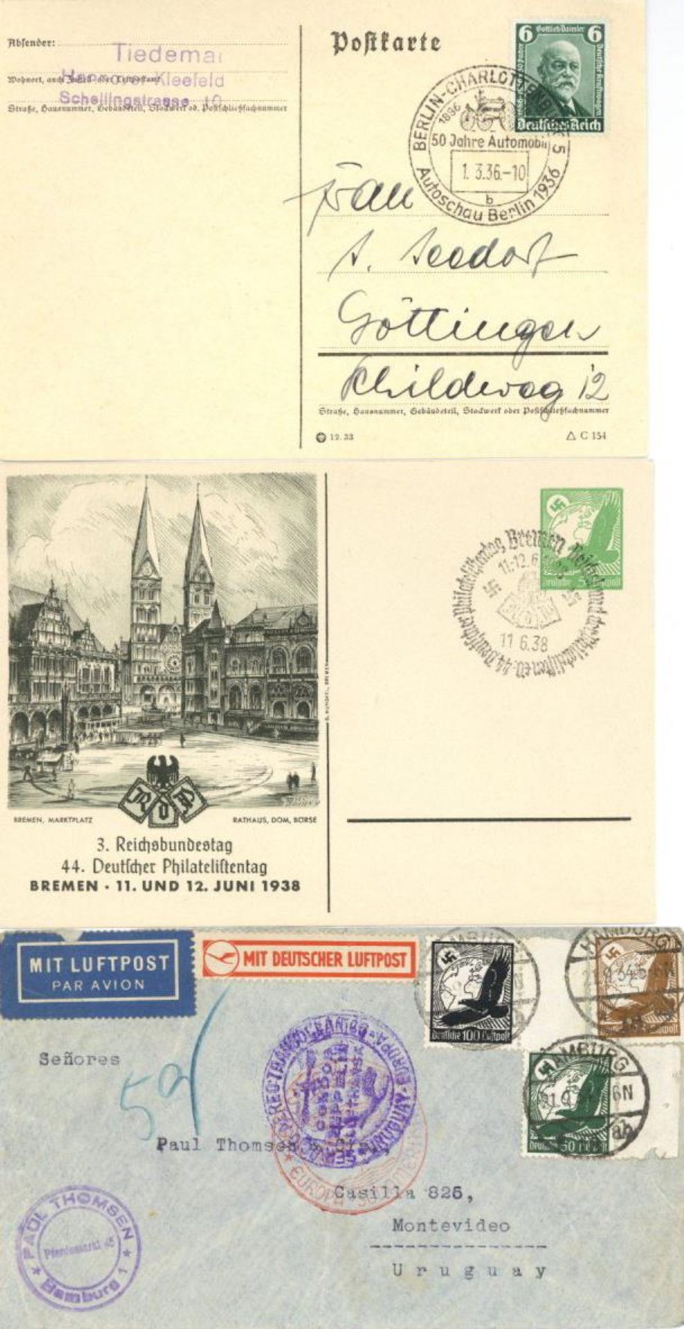 DEUTSCHLAND, 1928/49, Partie mit 49 Belegen/GA/Vorderseiten, etwas Ausland, teils unterschiedlich