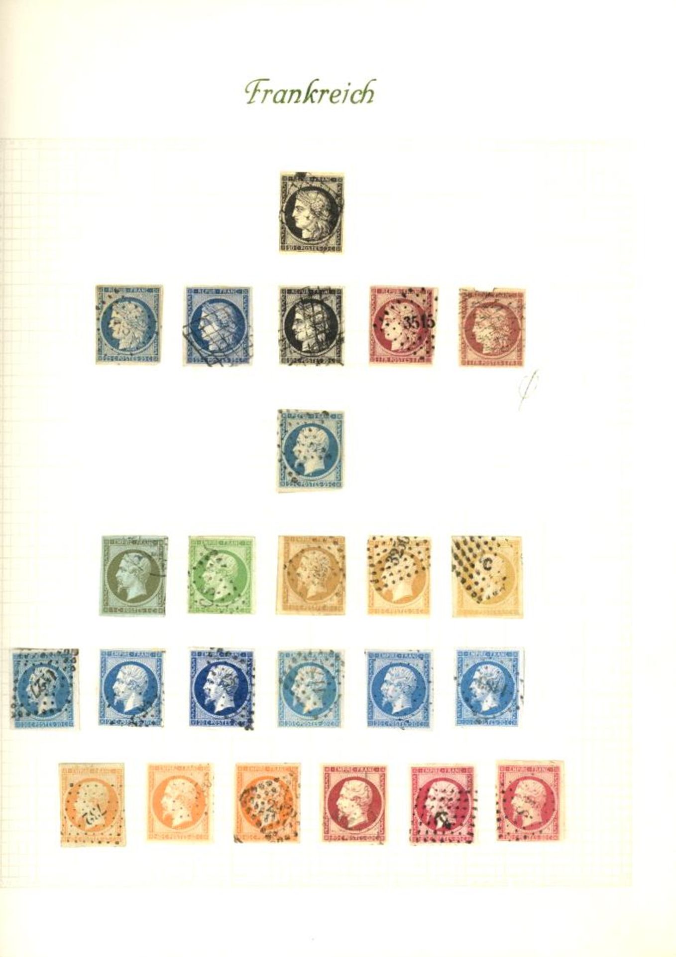 FRANKREICH, 1849/1962, meist gestempelte Sammlung ab Klassik im Klemmbinder, Schwerpunkt frühere