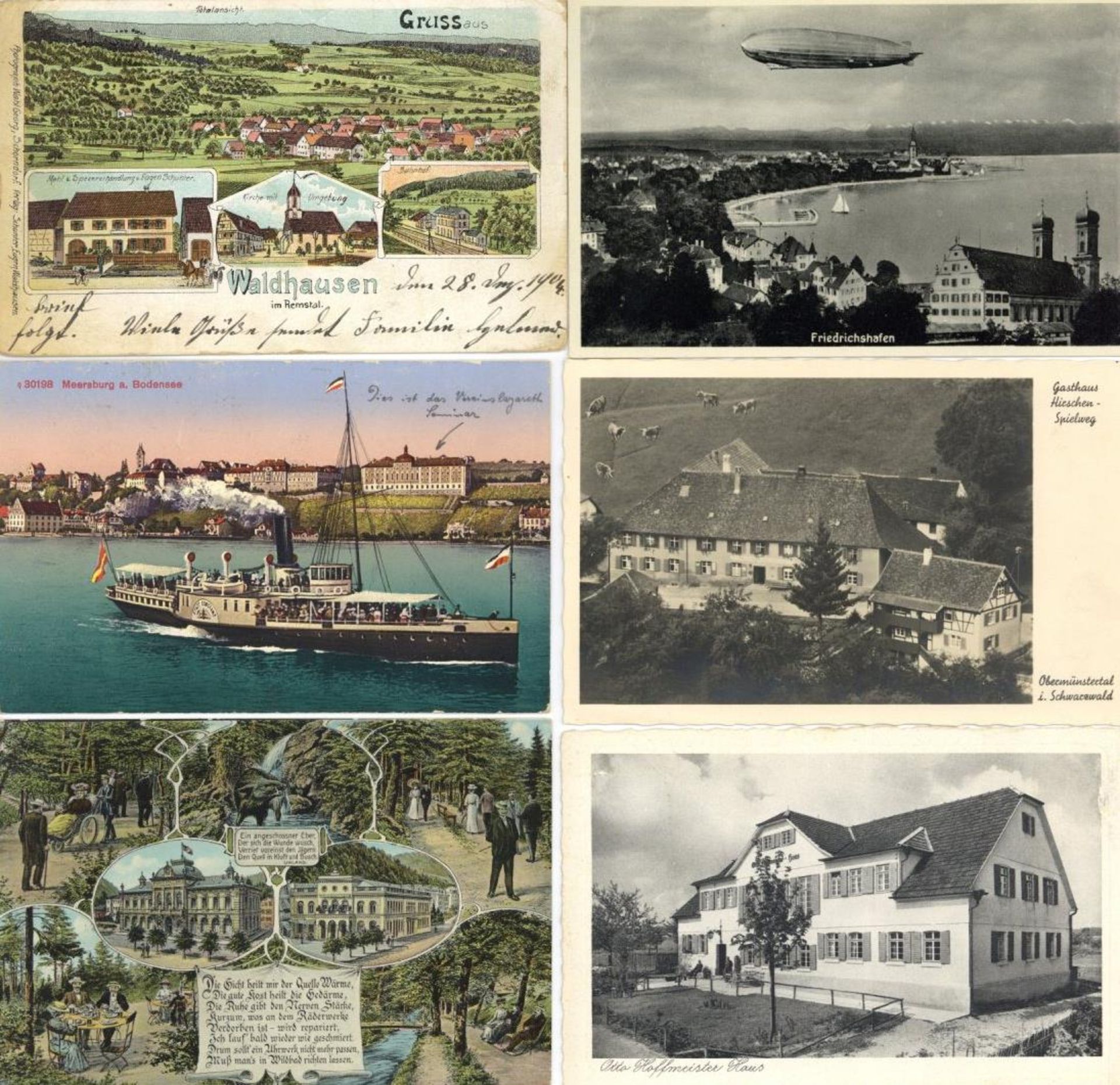 Baden-Württemberg 2 Alben mit circa 500 Ansichtskarten meist vor 1945 I-II