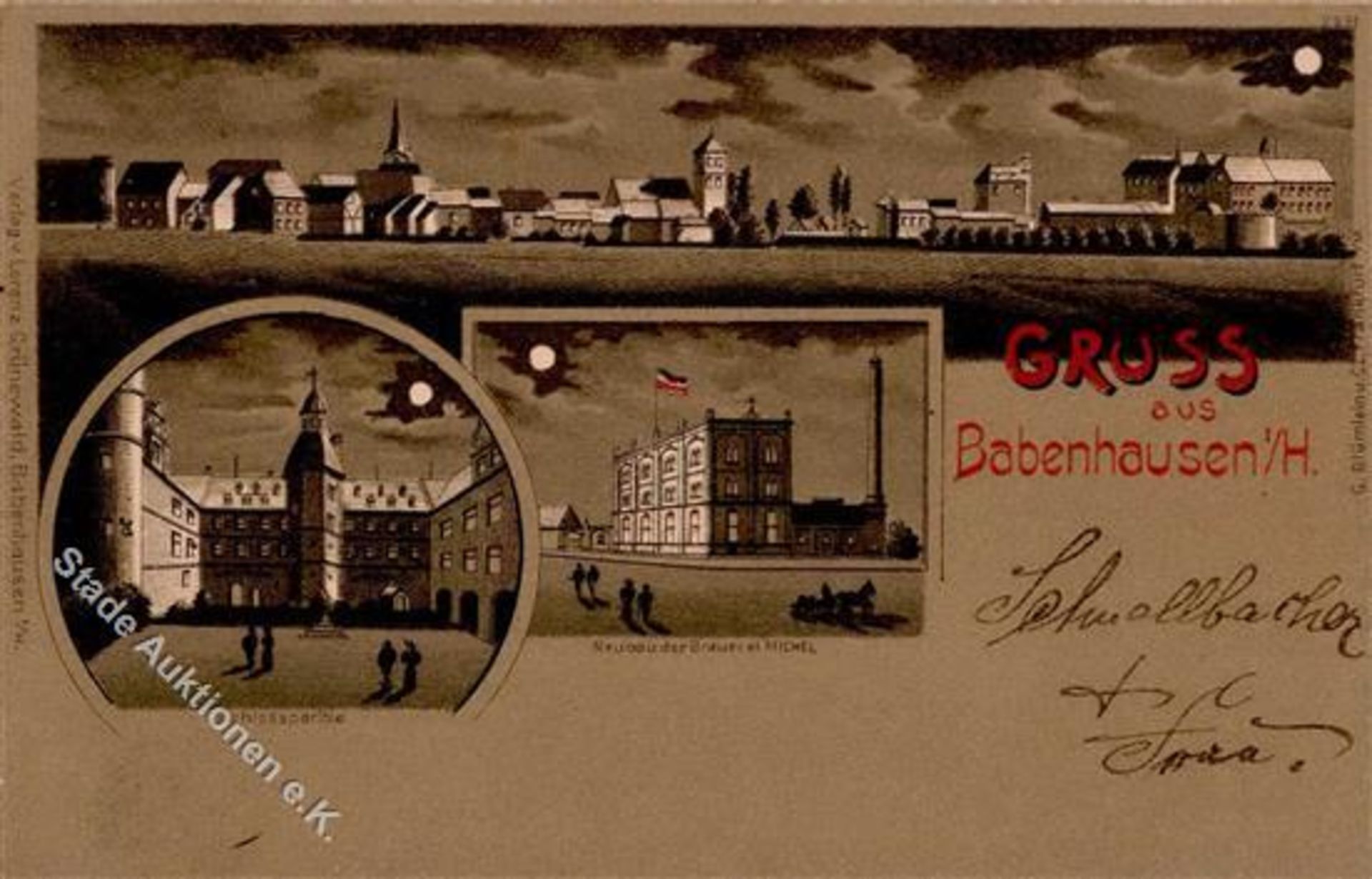 Babenhausen (6113) Brauerei Schloss Mondschein 1900 I-IIDieses Los wird in einer online-Auktion ohne