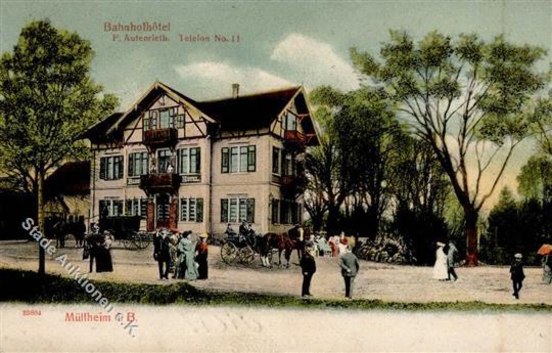 Müllheim (7840) Hotel Bahnhof F. Autenrieth 1906 I-IIDieses Los wird in einer online-Auktion ohne