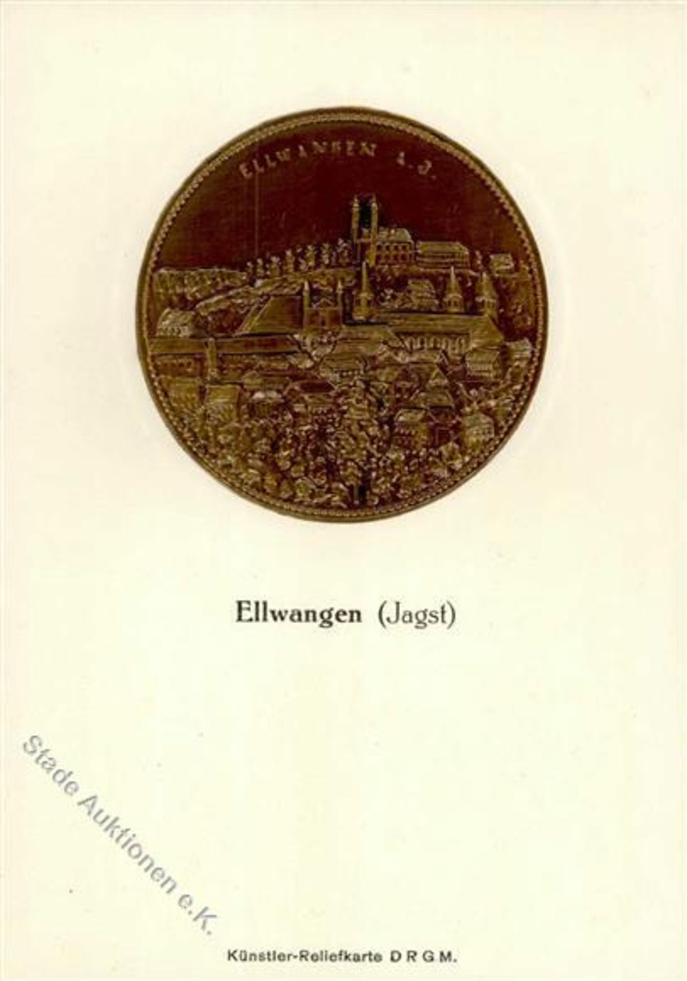ELLWANGEN-Jagst (7090) - Künstler-Reliefkarte (keine Ak) IDieses Los wird in einer online-Auktion