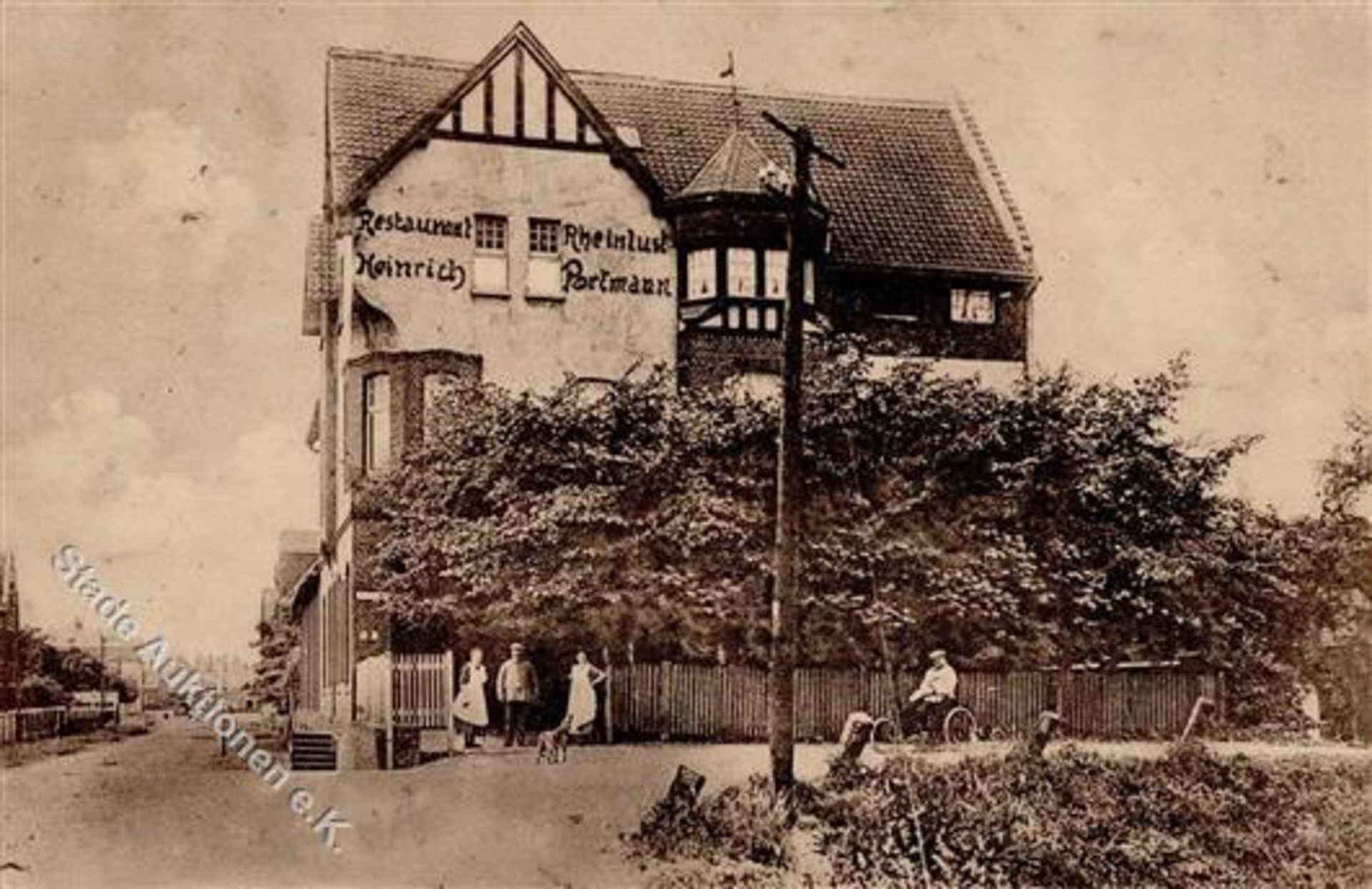 Rheinhausen (4100) Gasthaus Rheinlust Inh. Portmann I-II (Ecken abgestossen, fleckig)Dieses Los wird