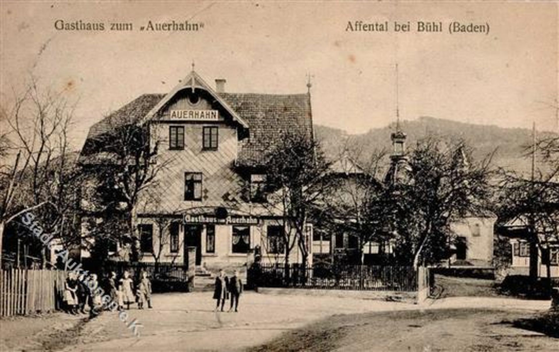 Affental (7580) Gasthaus zum Auerhahn I-II (Ecken abgestossen, fleckig)Dieses Los wird in einer