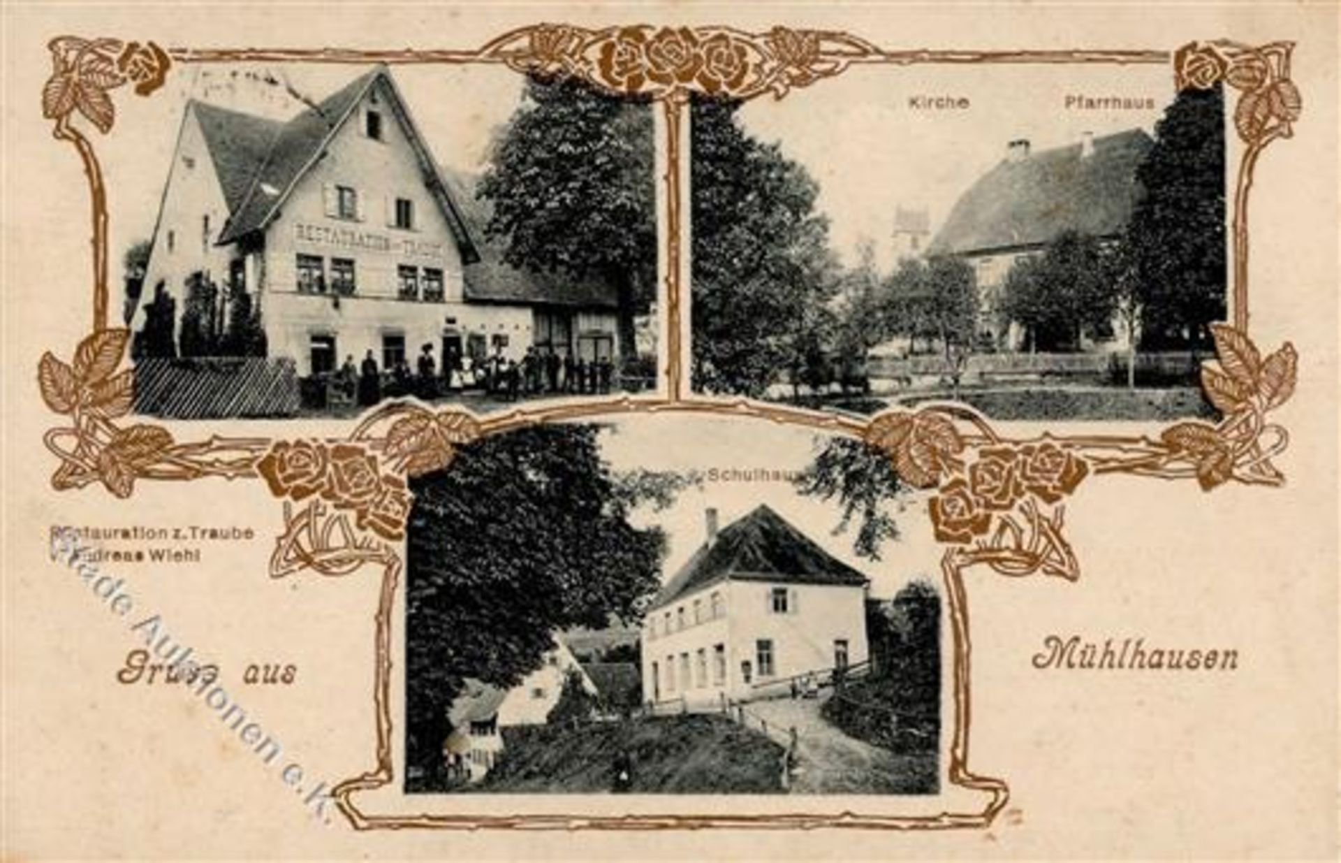 Mühlhausen (7730) Gasthaus zur Traube 1913 I-IIDieses Los wird in einer online-Auktion ohne Publikum