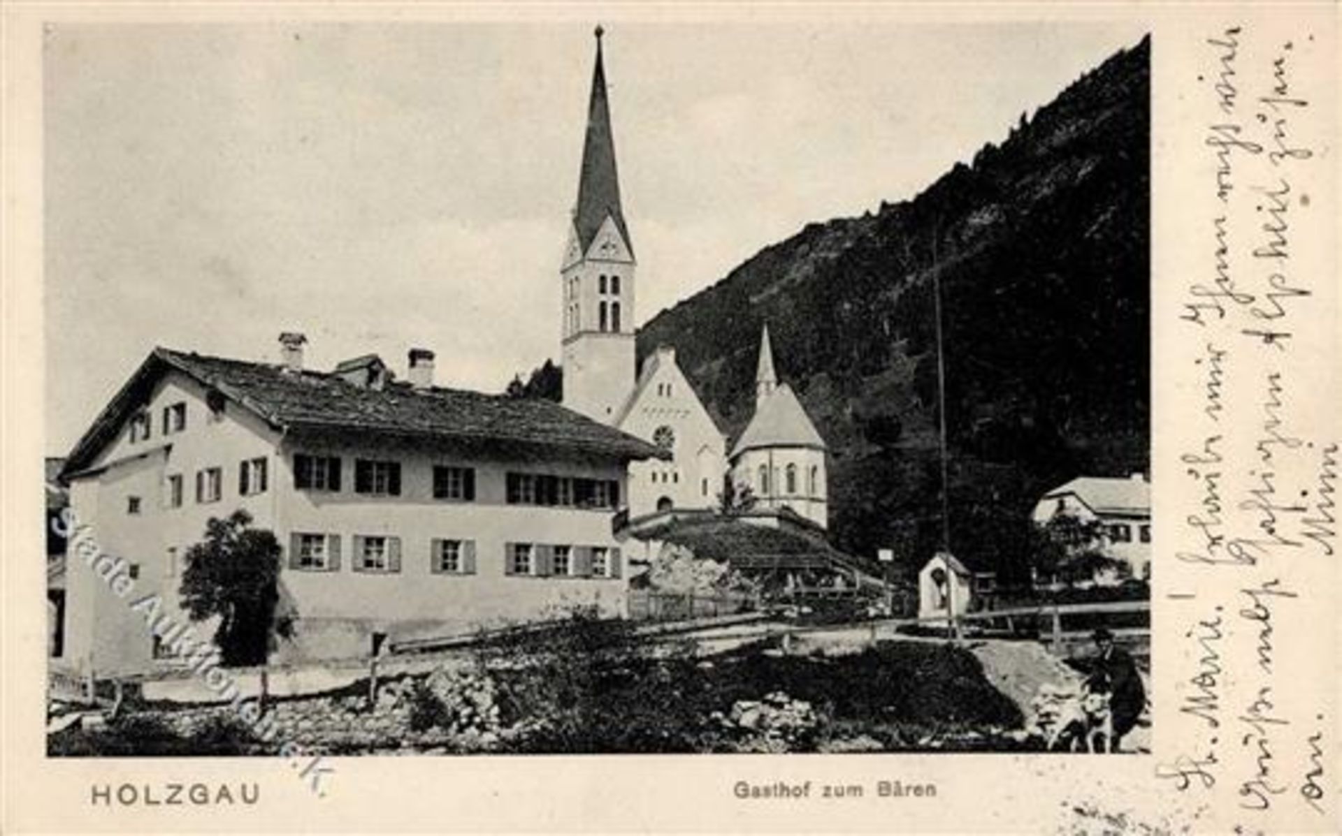 Holzgau (6654) Österreich Gasthaus zum Bären Kirche 1906 I-IIDieses Los wird in einer online-Auktion