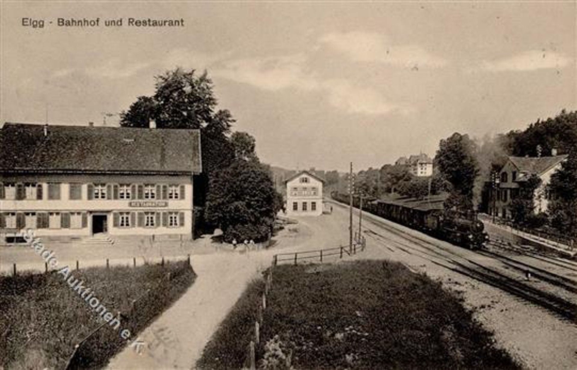 Elgg (8353) Schweiz Gasthaus zum Bahnhof Eisenbahn 1916 I-Dieses Los wird in einer online-Auktion