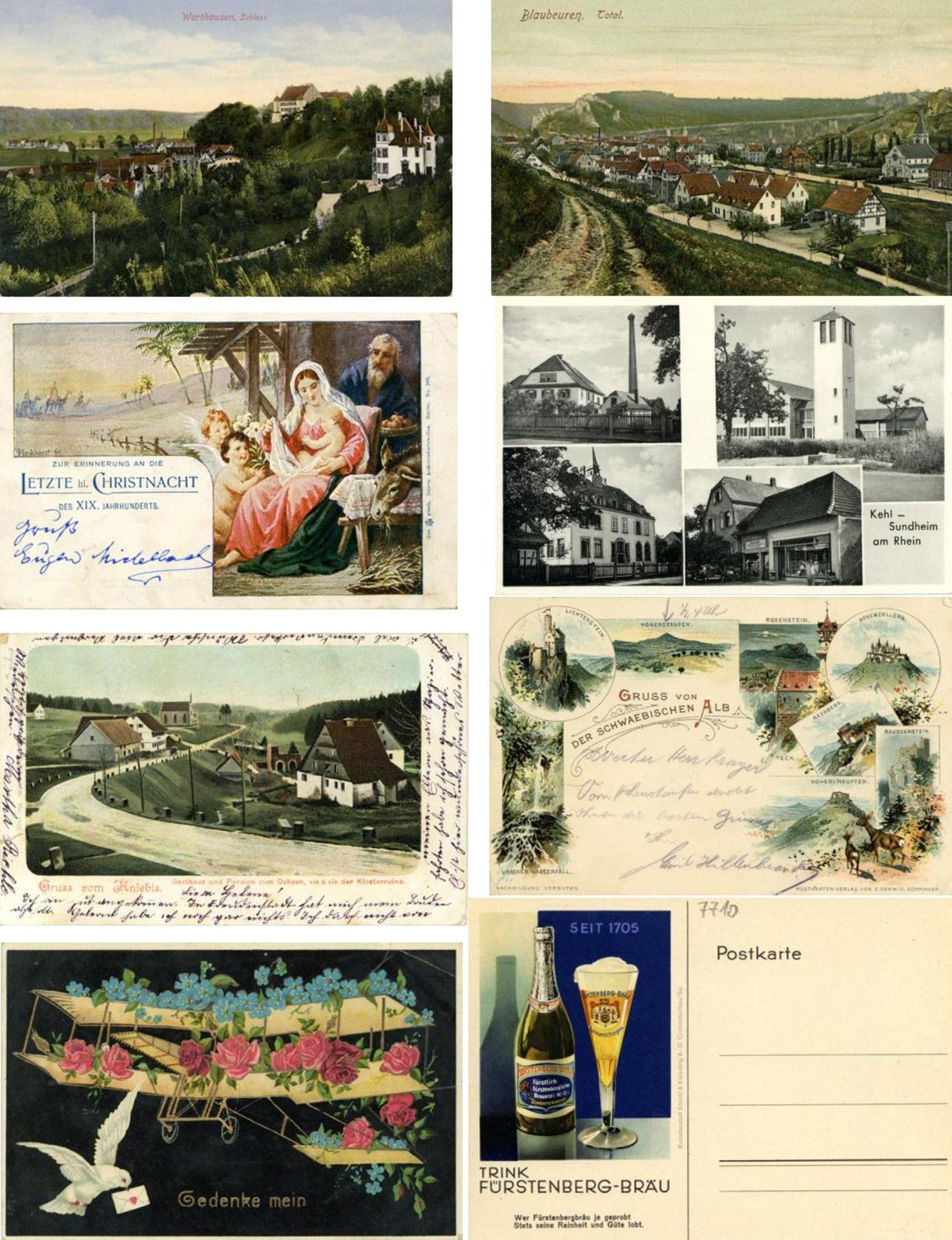 Deutschland Partie mit über 50 Ansichtskarten vor 1945 dabei auch diverse Motive interessante