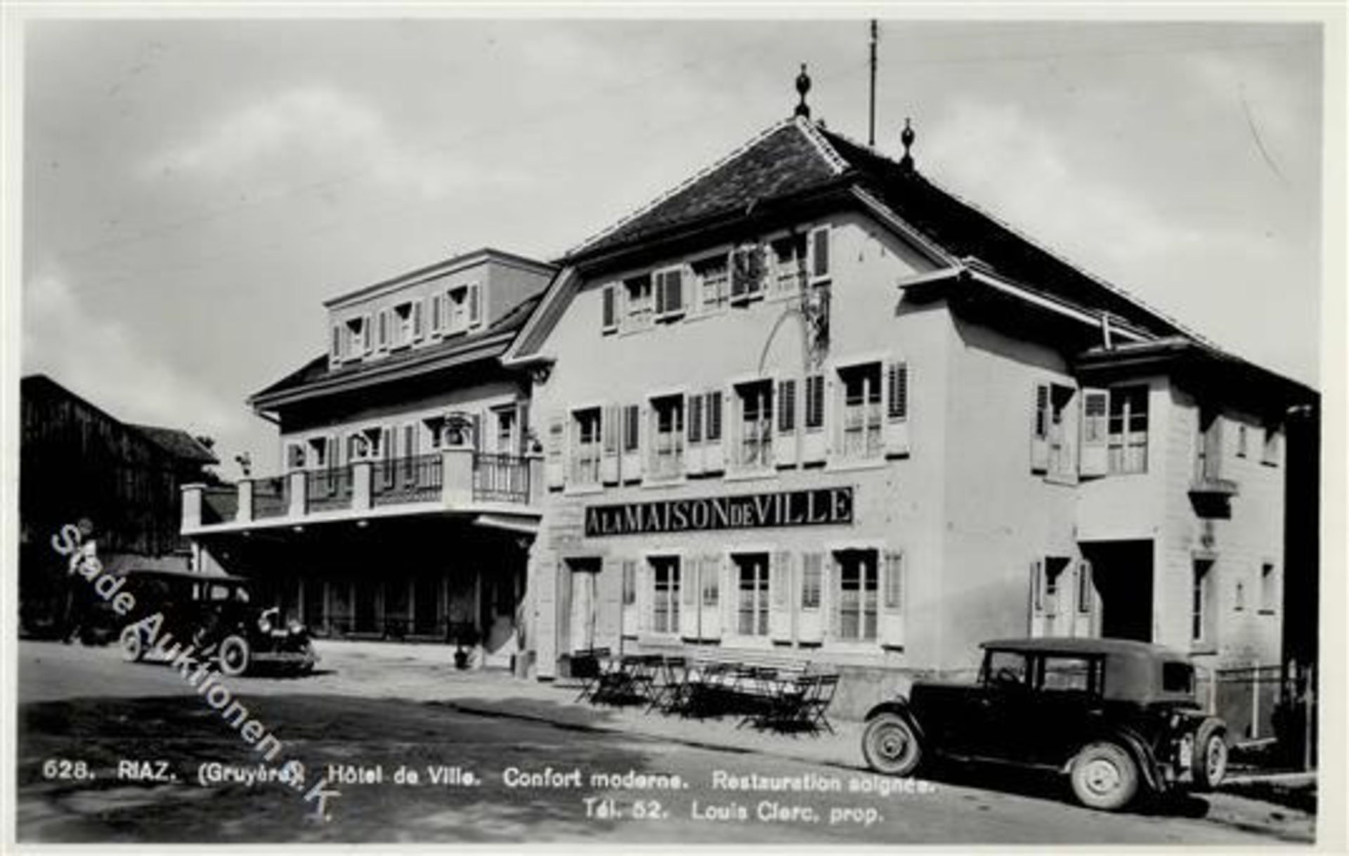 Riaz (1632) Schweiz Hotel de Ville Gasthaus Louis Clerc Auto I-IIDieses Los wird in einer online-