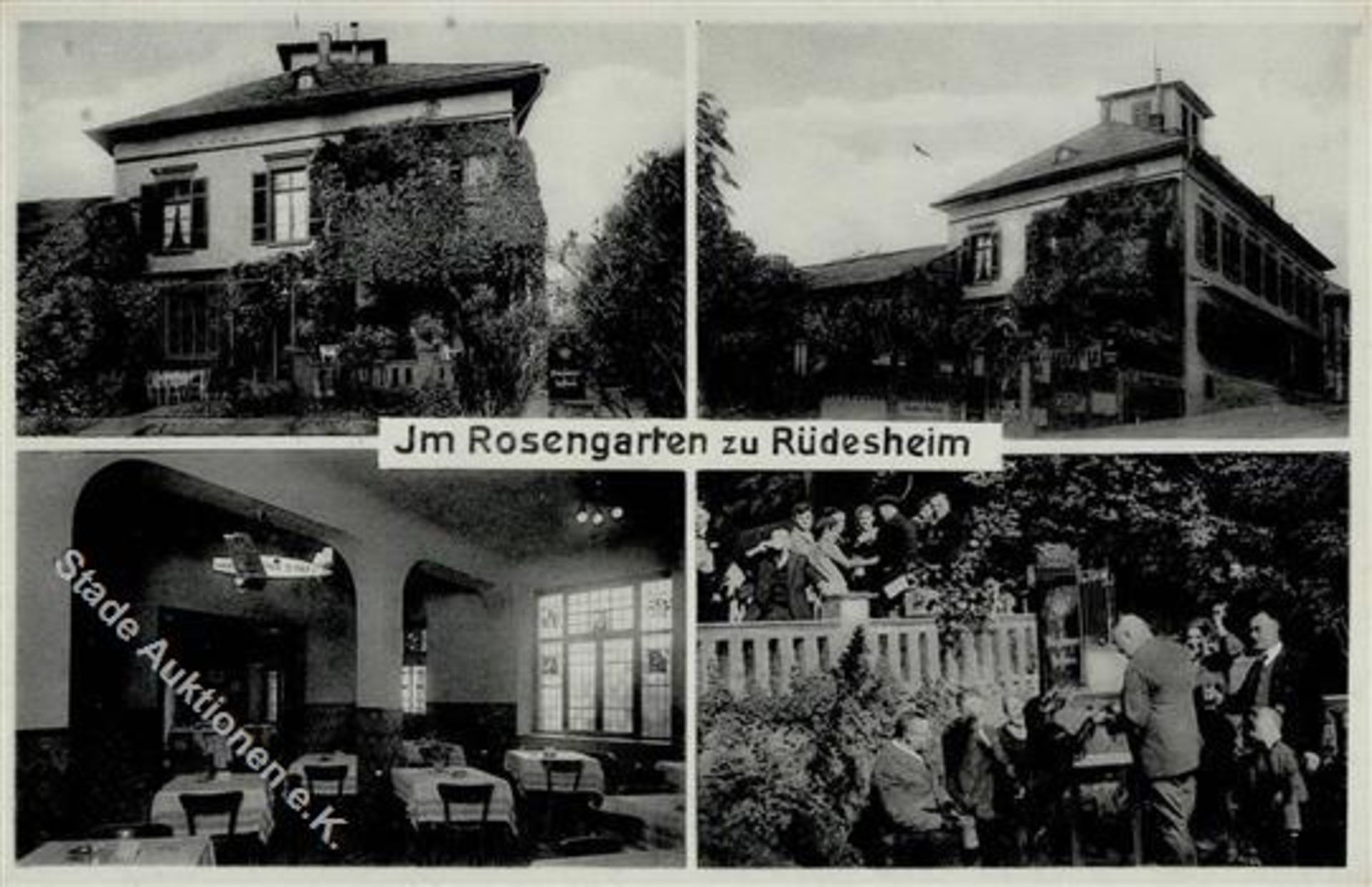Rüdesheim (6220) Hotel Rosengarten I-II (Ecken abgestossen)Dieses Los wird in einer online-Auktion