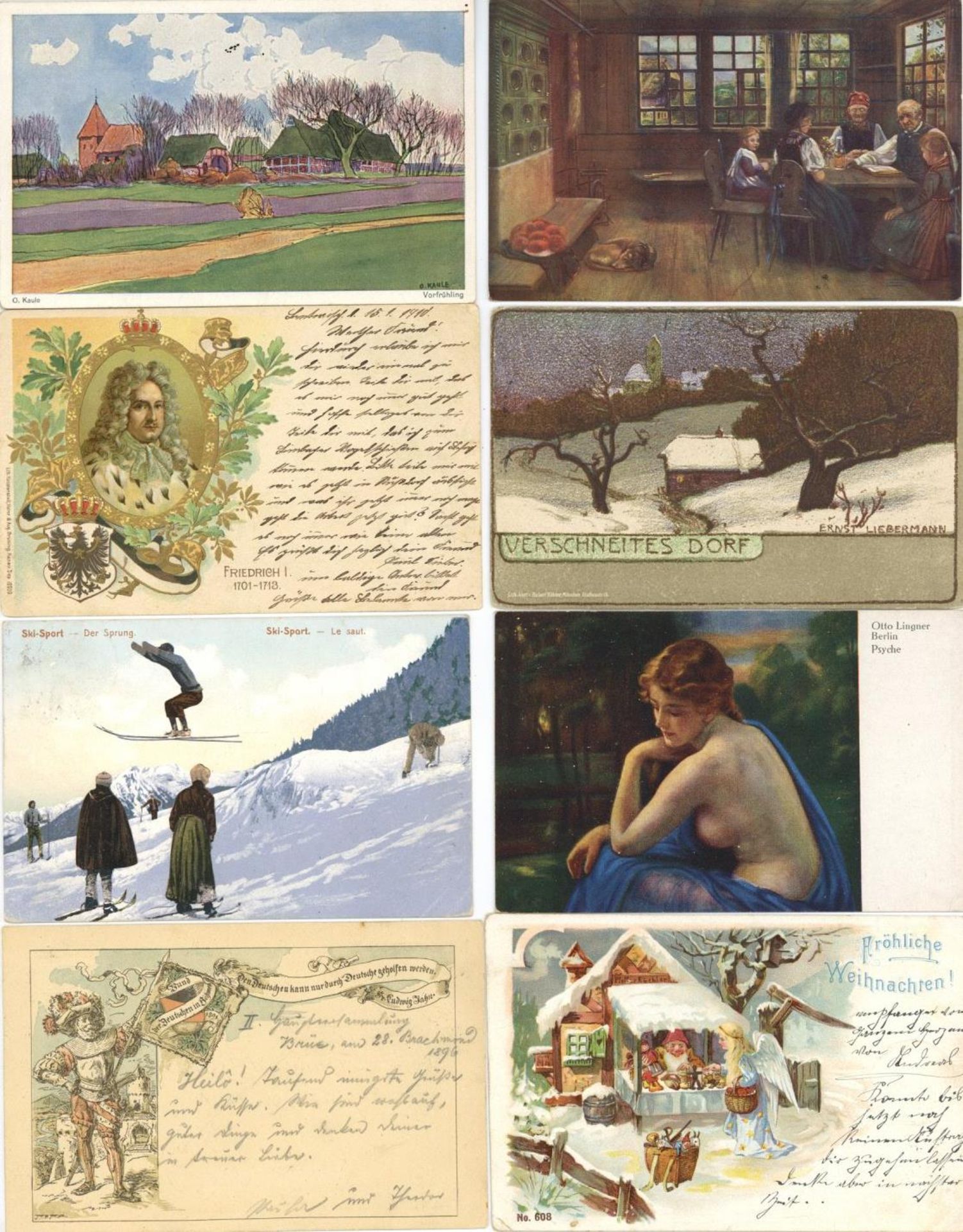 Motive Partie mit über 300 Ansichtskarten meist 1900-1945 dabei viele Gemälde-Motive I-IIDieses