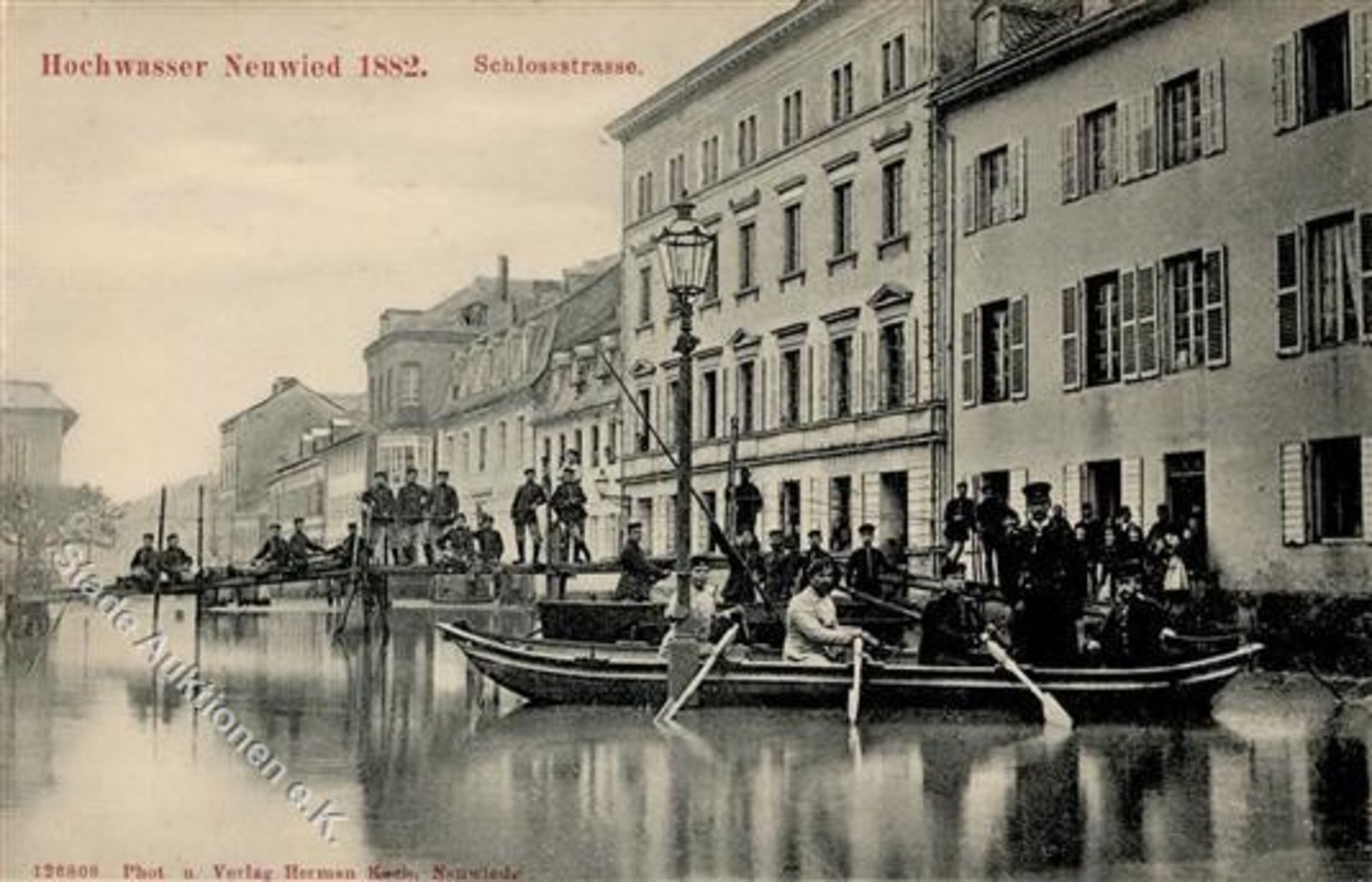 Neuwied (5450) Hochwasser 1882 Schlossstrasse IDieses Los wird in einer online-Auktion ohne Publikum