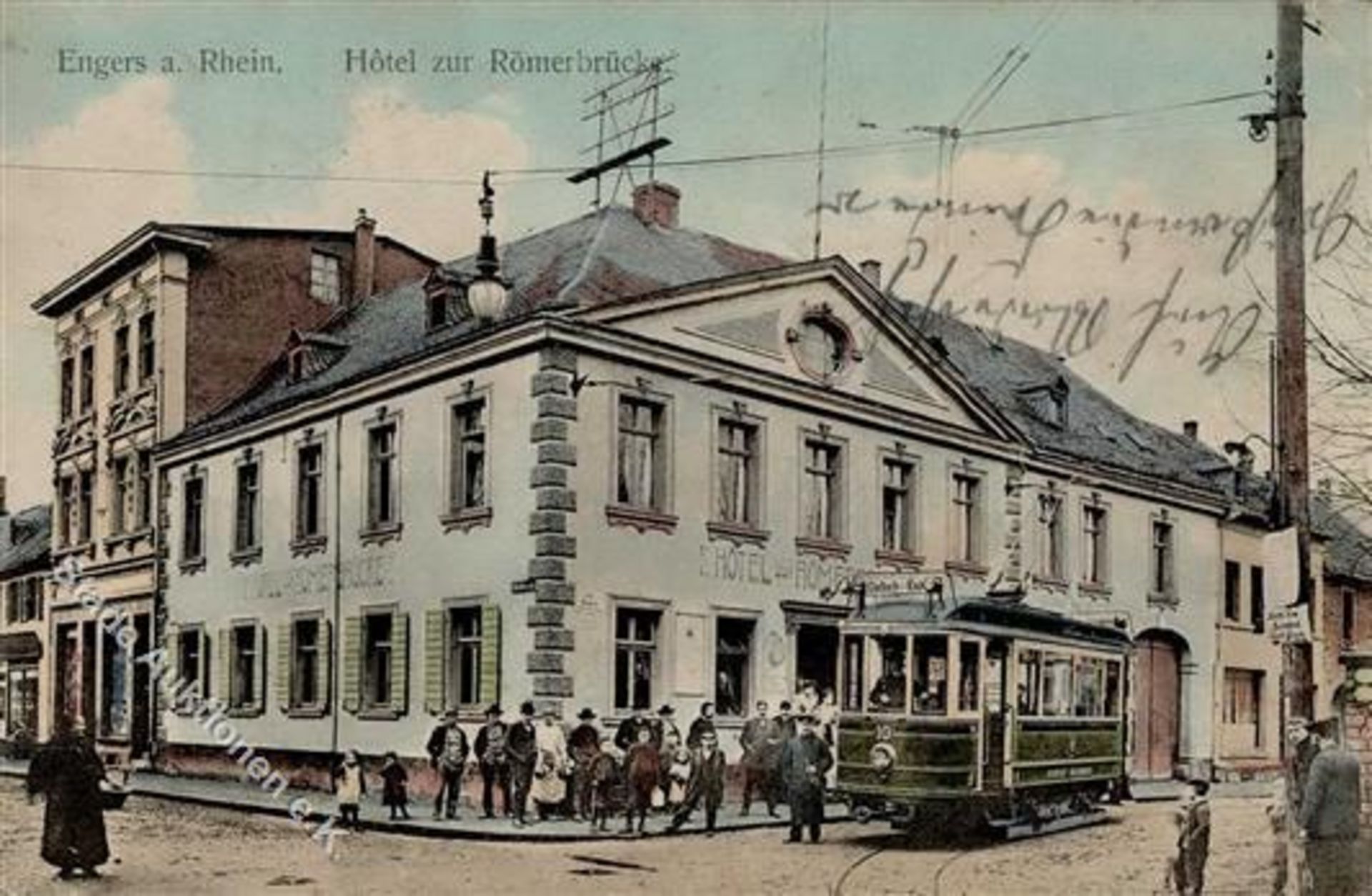 Engers (5413) Hotel zur Römerbrücke Straßenbahn II (Stauchungen)Dieses Los wird in einer online-