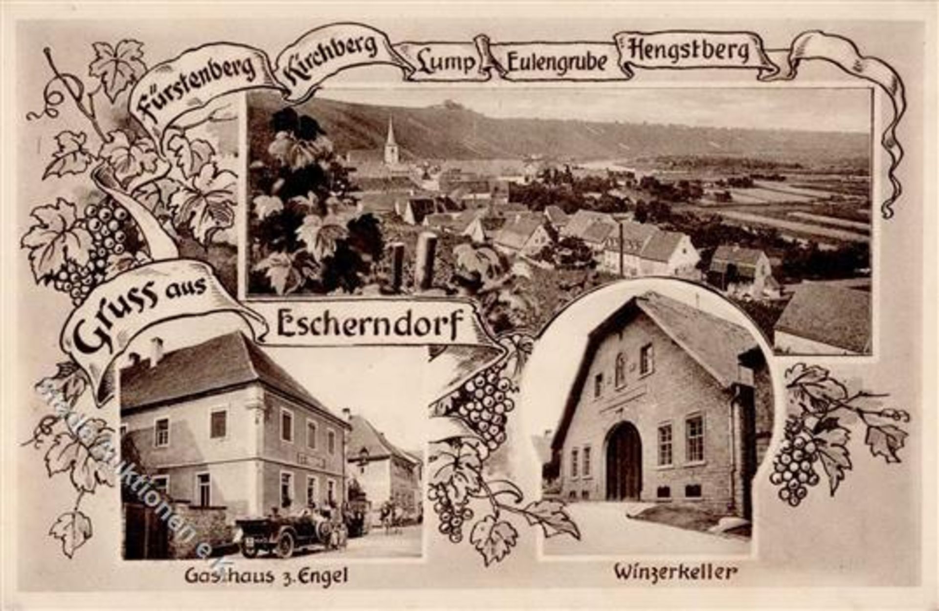 Escherndorf (8712) Gasthaus zum Engel Winzerkeller I-II (Ecken abgestossen)Dieses Los wird in