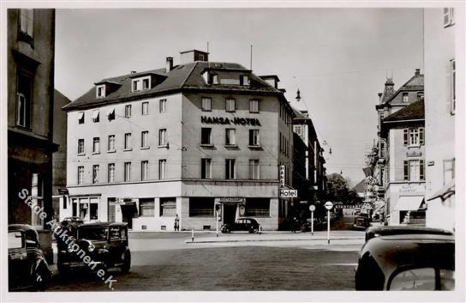 Stuttgart (7000) Hansa-Hotel Inh. Schwegler Am Friedrichsplatz WK II Foto AK I-Dieses Los wird in