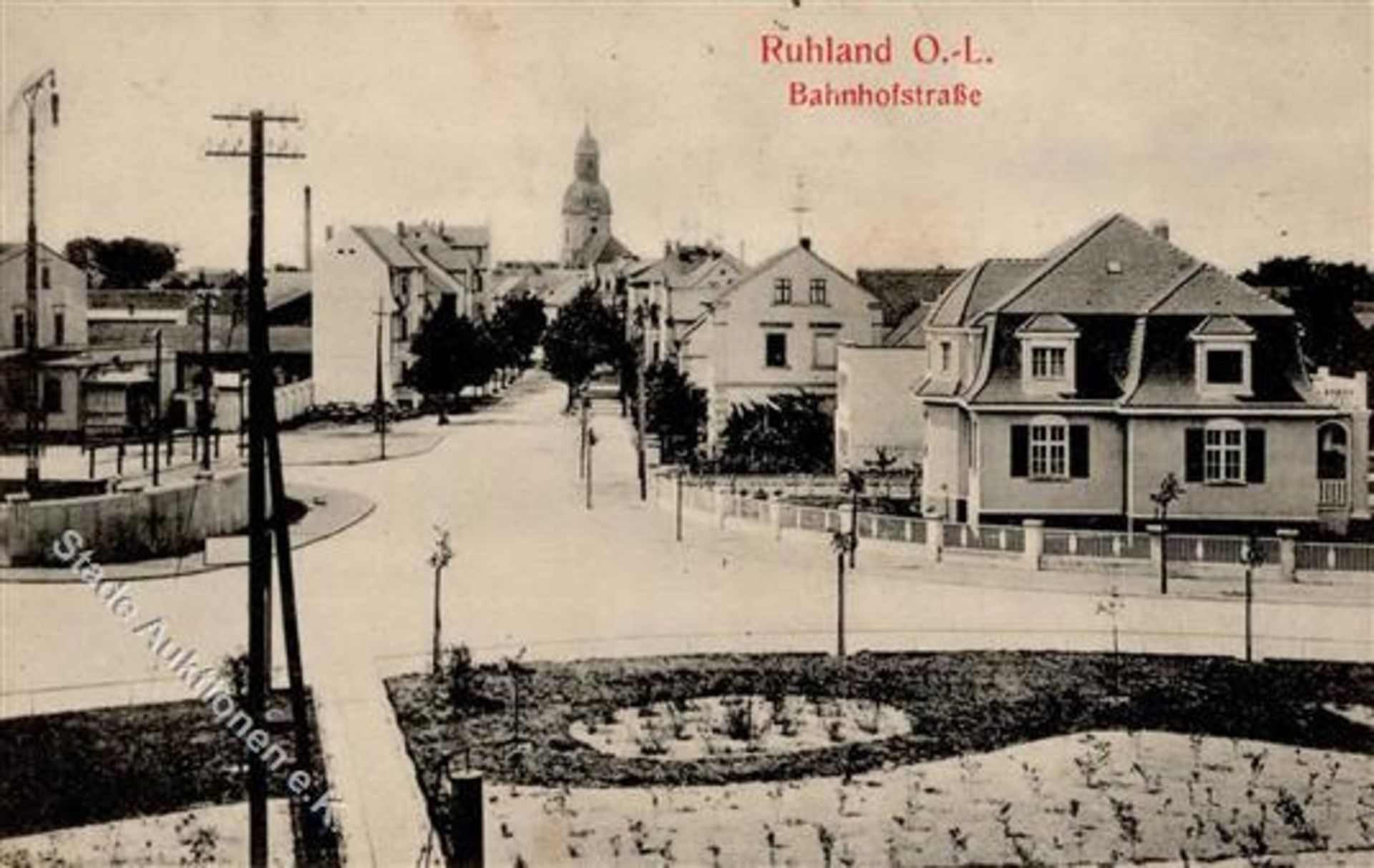 Ruhland (O7800) Bahnhofstrasse 1915 II (kl. Randeinkerbung, fleckig)Dieses Los wird in einer