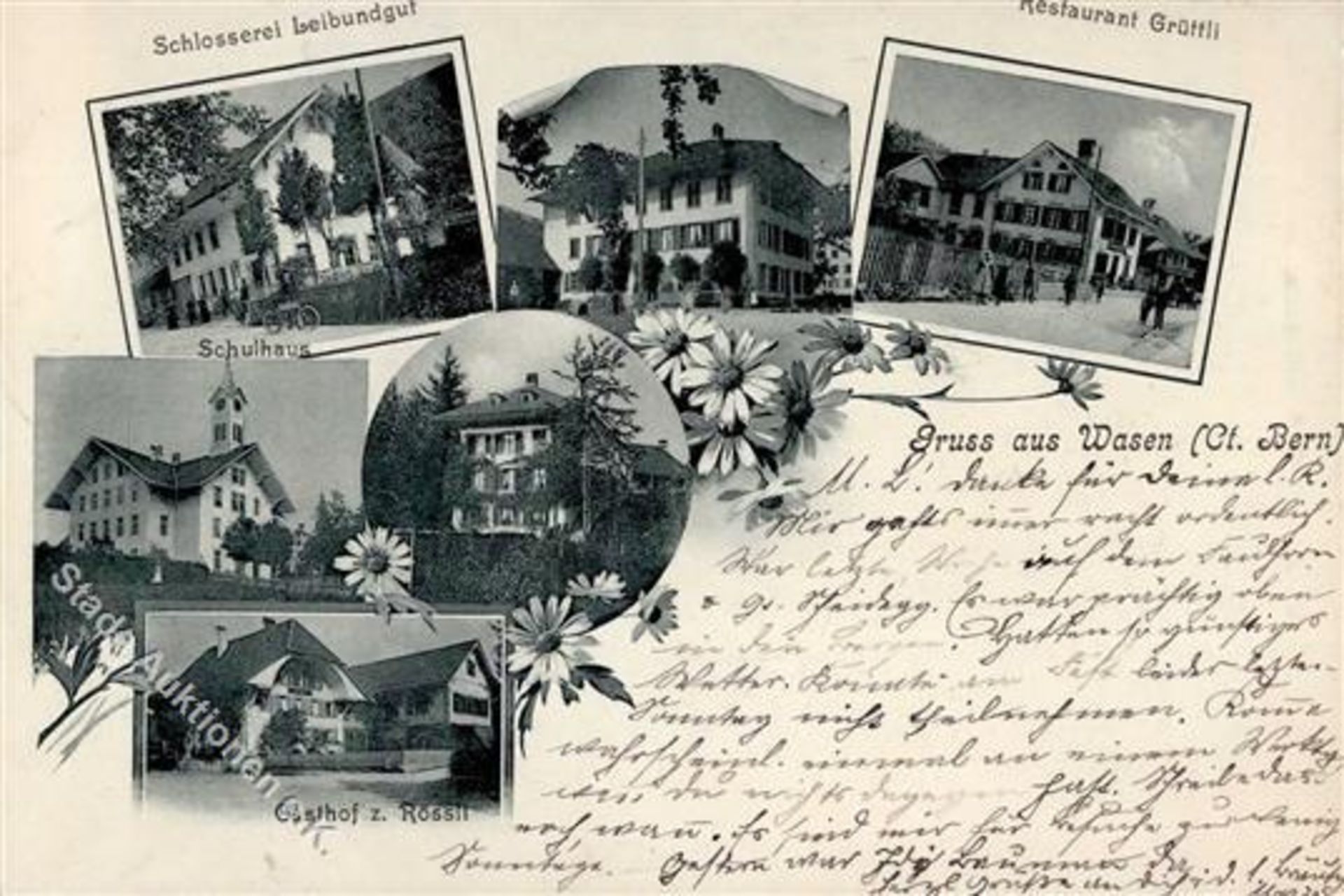 Bern (3000) Schweiz Wasen Gasthaus Grüttli Schlosserei Leibundgut Gasthaus zum Rössli 1904 II- (