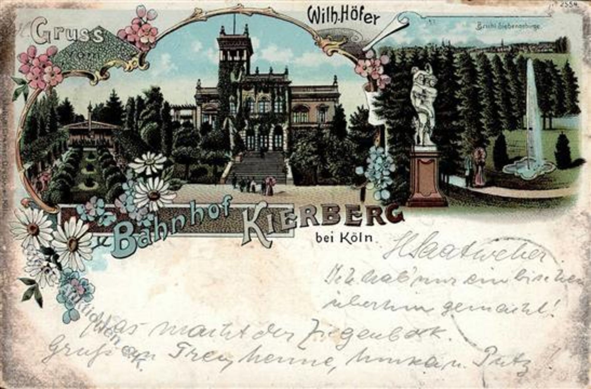 Kierberg (5040) Bahnhof Denkmal Lithographie 1902 II (Marke entfernt, Stauchung)Dieses Los wird in