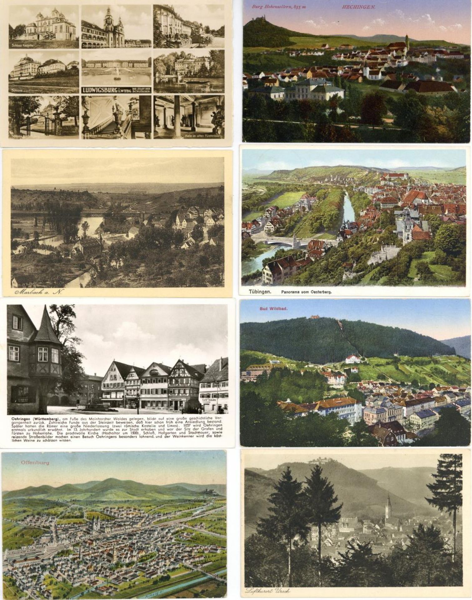 Baden-Württemberg Partie mit circa 140 Ansichtskarten 1900 bis 60'er Jahre I-IIDieses Los wird in