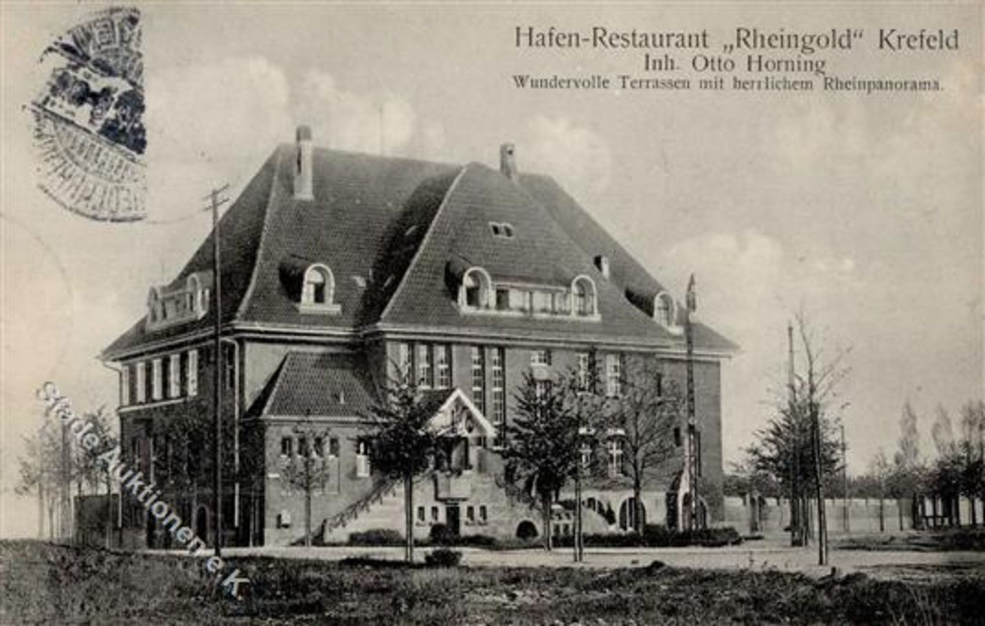 Krefeld (4150) Hafen-Gasthaus Rheingold Inh. Horning 1912 I-Dieses Los wird in einer online-