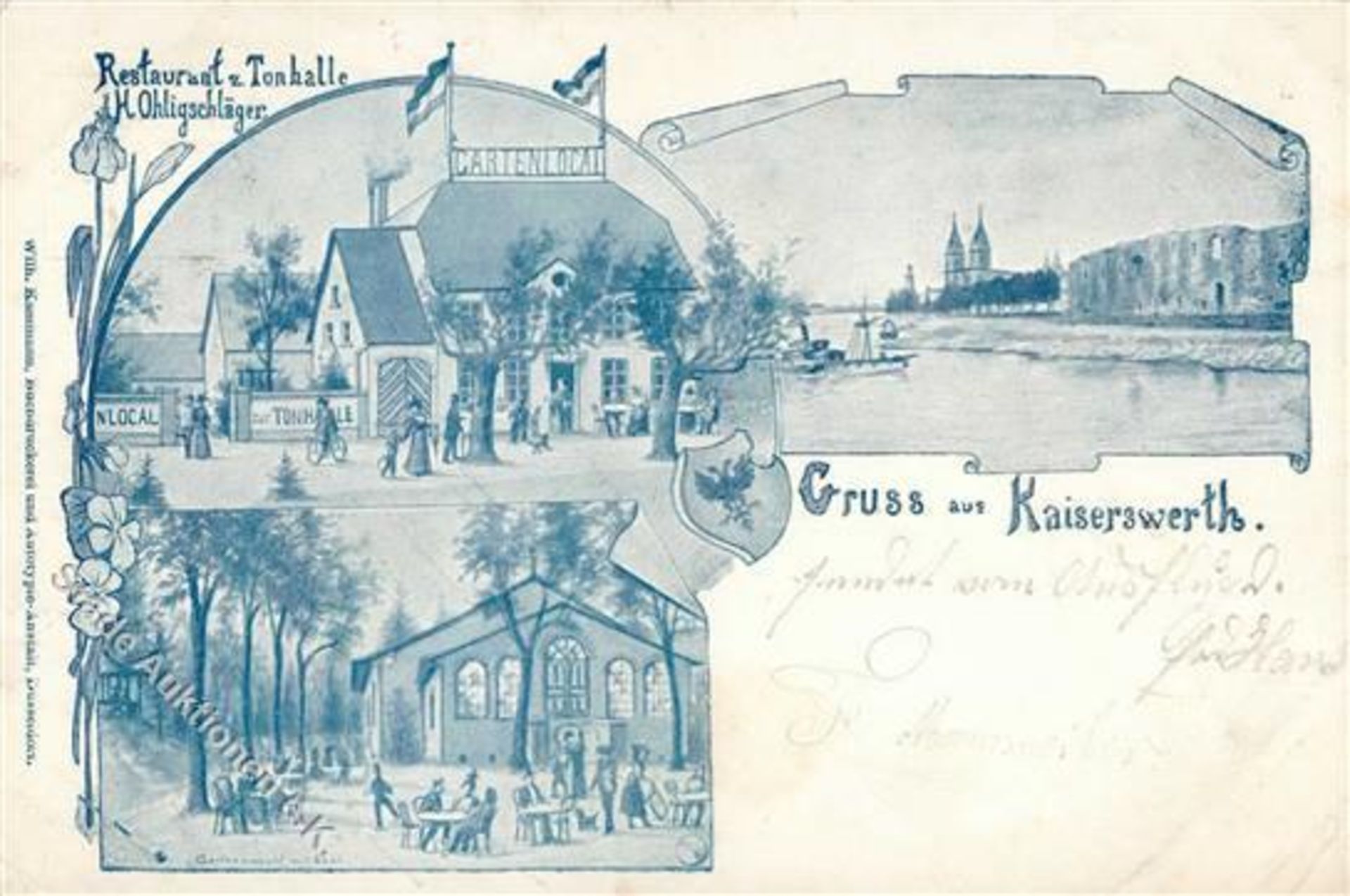 Kaiserswerth (4000) Gasthaus zur Tonhalle Inh. Ohligschläger 1901 I-II (Ecken abgestossen)Dieses Los