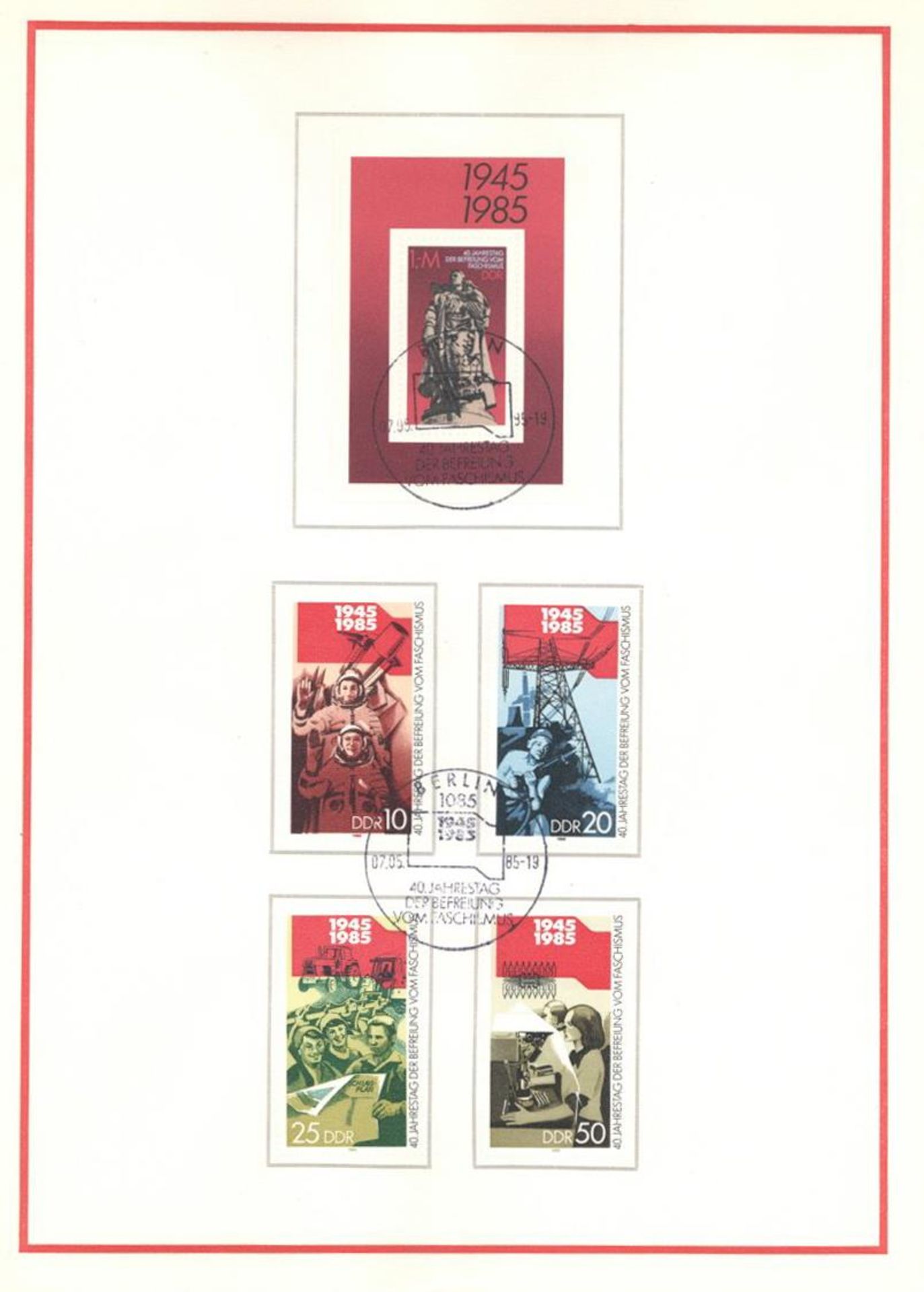 Philatelie 1976 - 1985 6 verschiedene Sonderblätter anläßlich diverser Propagandaausgaben I-IIDieses