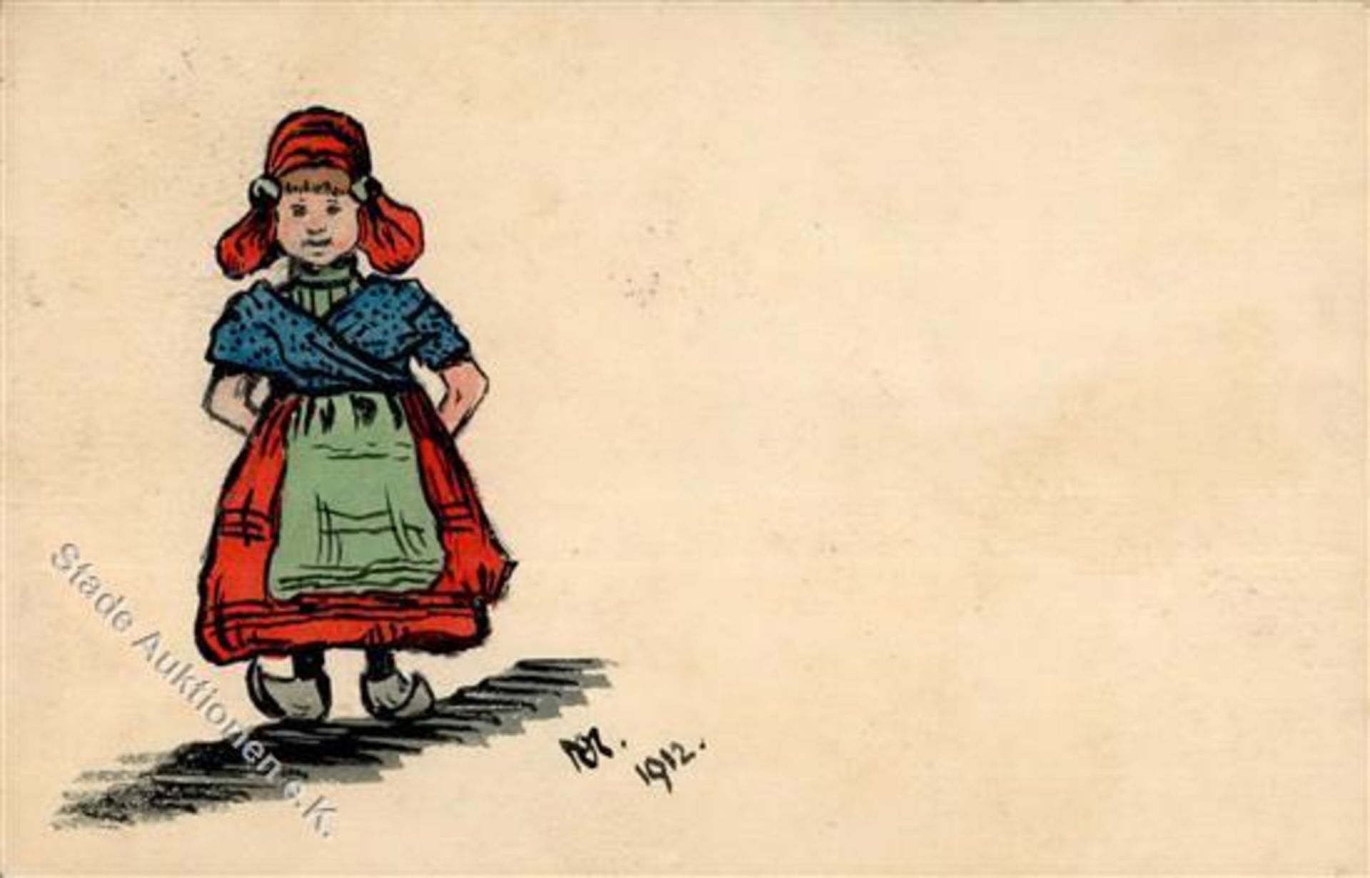Ansichtskarten,Sonderkarten,handgemaltHandgemalt Kind Künstlerkarte 1912 I-IIDieses Los wird in