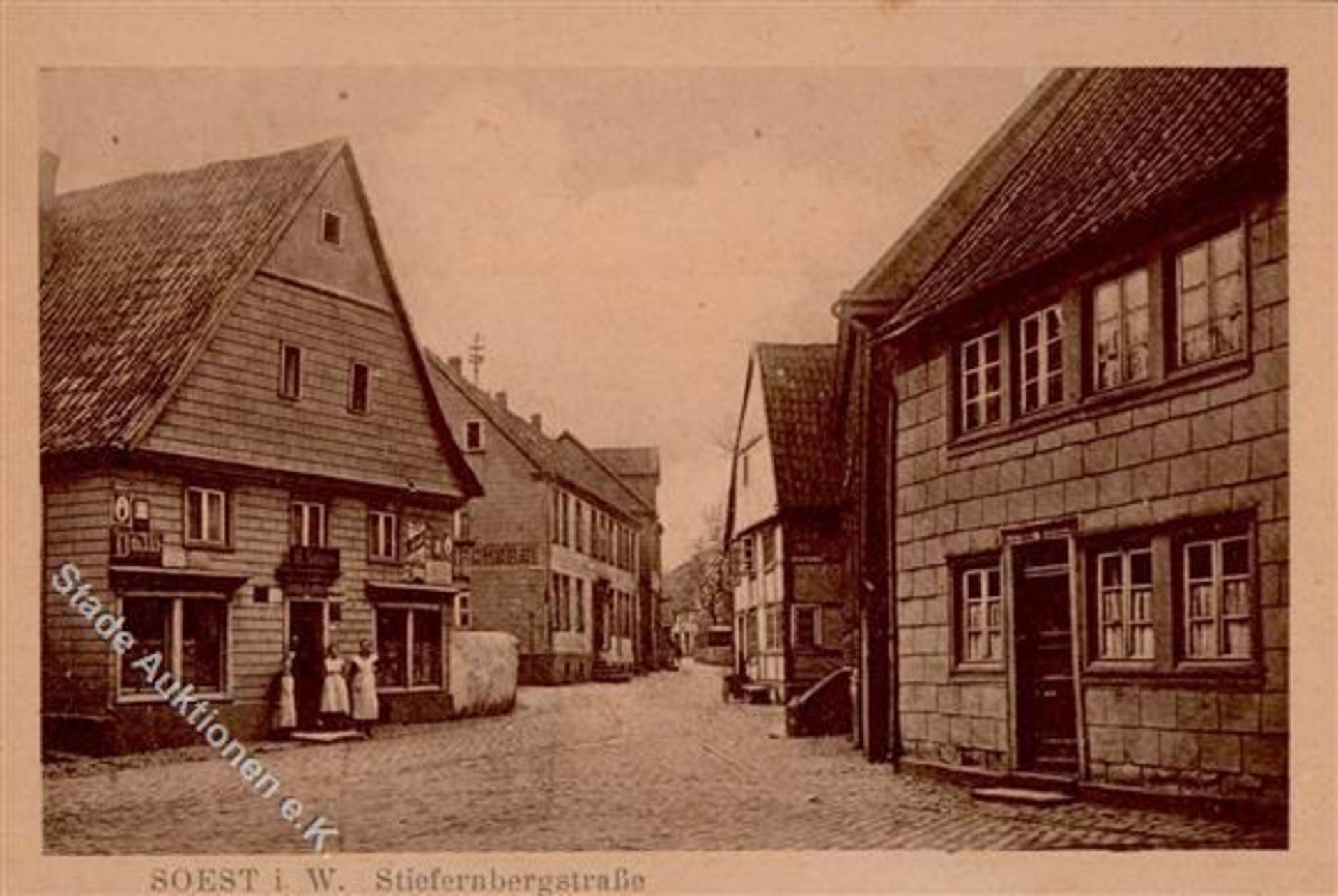 Soest (4770) Stiefernbergstraße Handlung Cafe Emailleschild I-IIDieses Los wird in einer online-