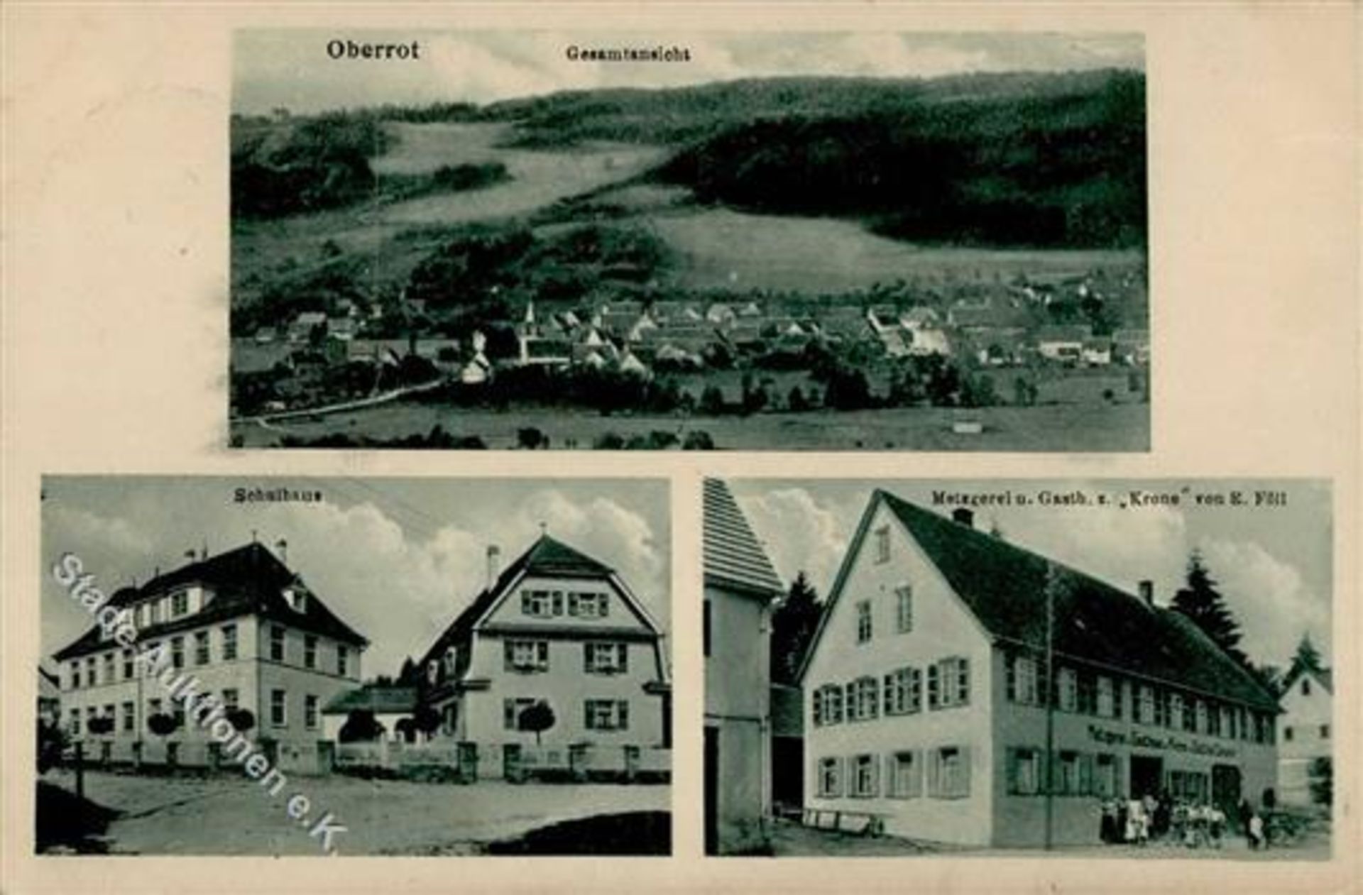 OBERROT (7163) - Metzgerei und Gasthaus zur Krone I-IIDieses Los wird in einer online-Auktion ohne