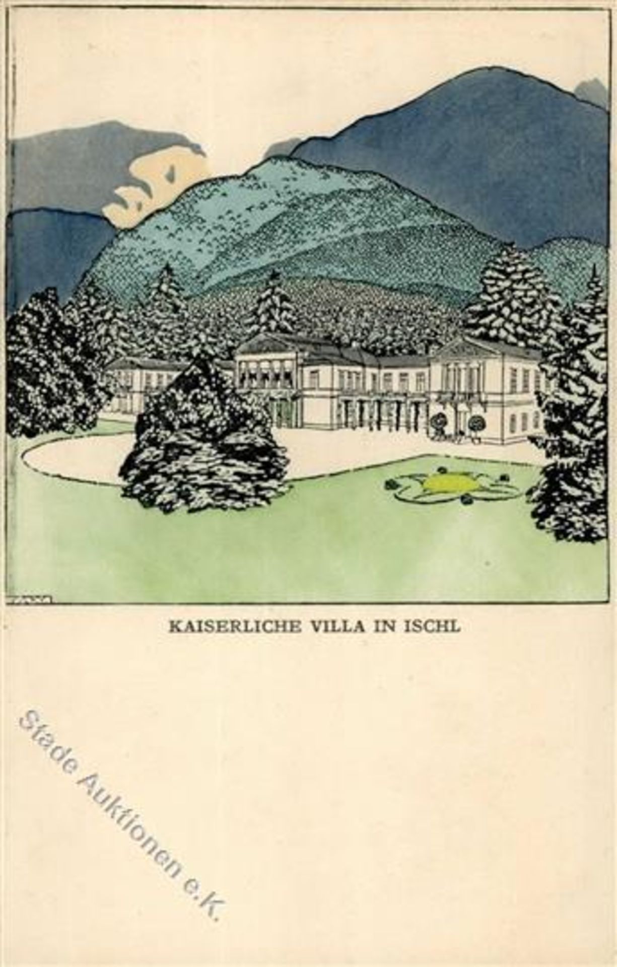 Kunst u. Kultur,Kunst,Wiener WerkstaettenWiener Werkstätte 210 sign. Diveky, Josef Kaiserliche Villa