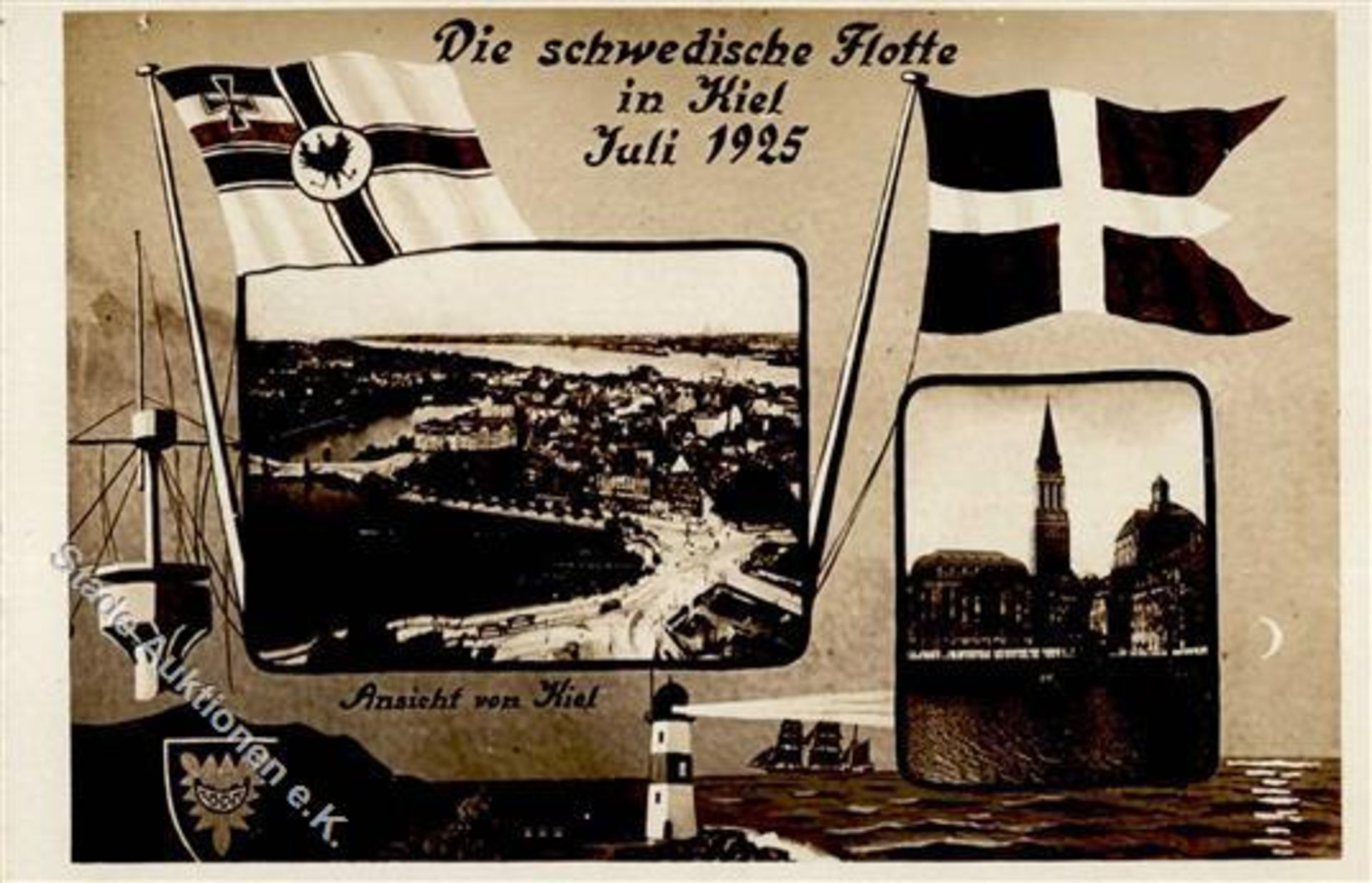KIEL (2300) - die SCHWEDISCHE FLOTTE Juli 1925 in Kiel IDieses Los wird in einer online-Auktion ohne