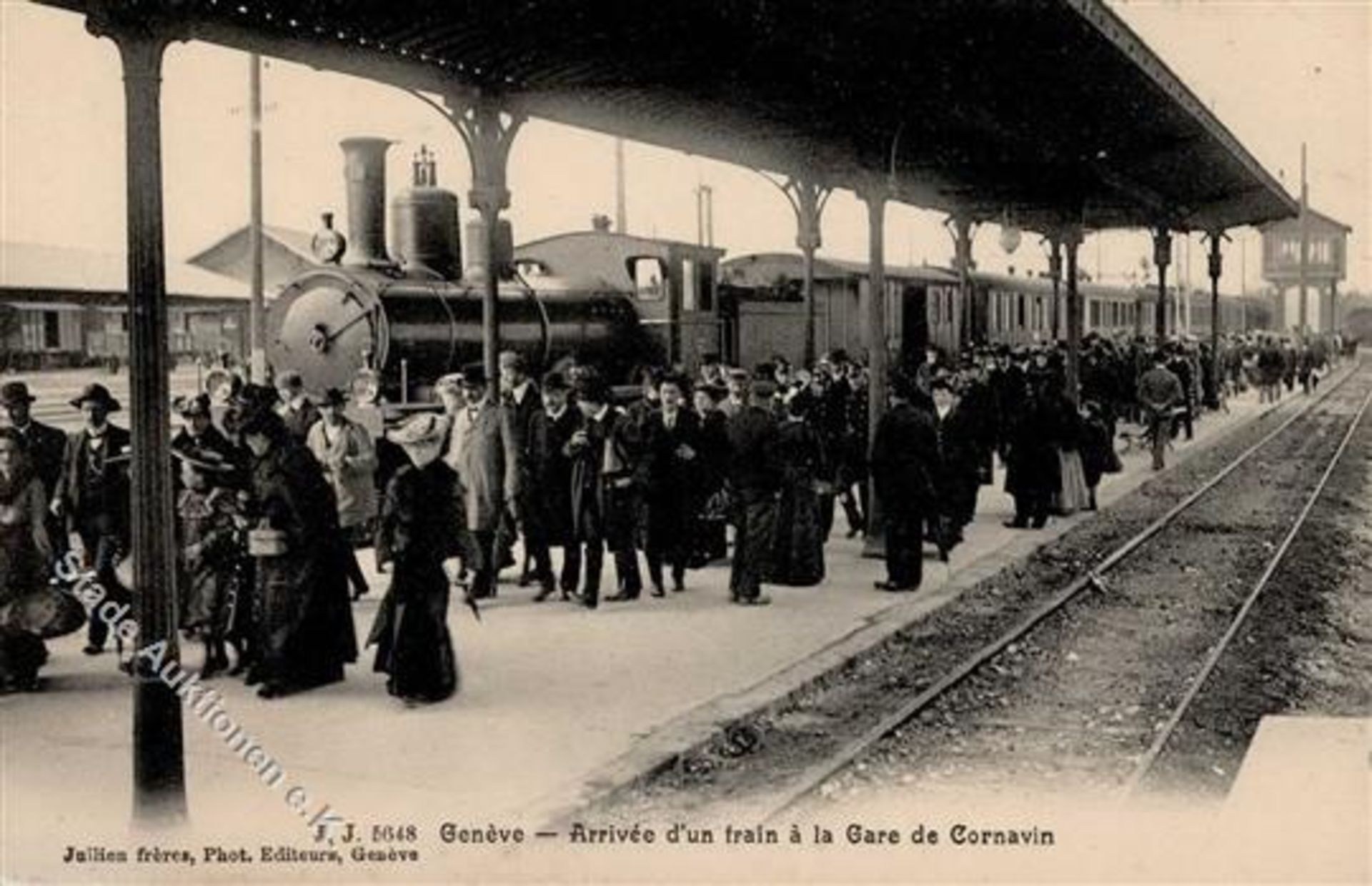 Genève (1200) Schweiz Bahnhof Eisenbahn I-II (Ecken abgestoßen)Dieses Los wird in einer online-
