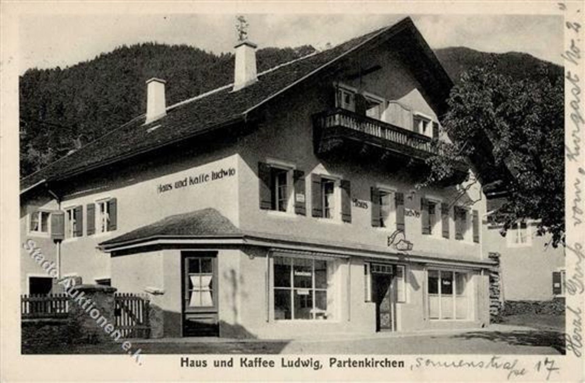 Partenkirchen (8100) Gasthaus und Cafe Ludwig I-II (Ecken abgestossen)Dieses Los wird in einer