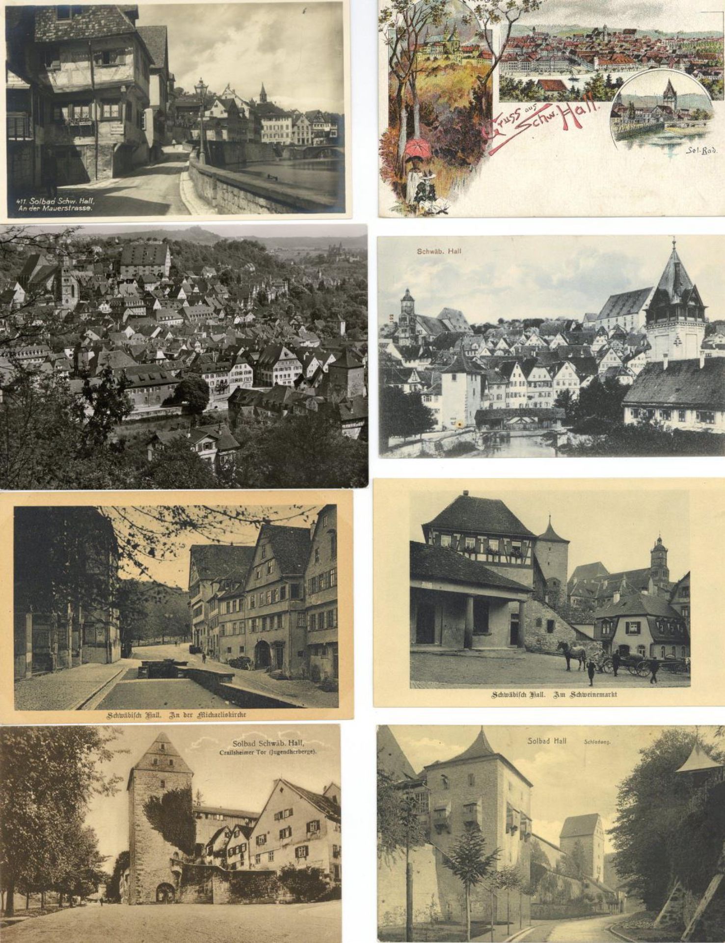 Schwäbisch Hall (7170) Partie mit circa 400 Ansichtskarten meist vor 1945 dabei auch einige
