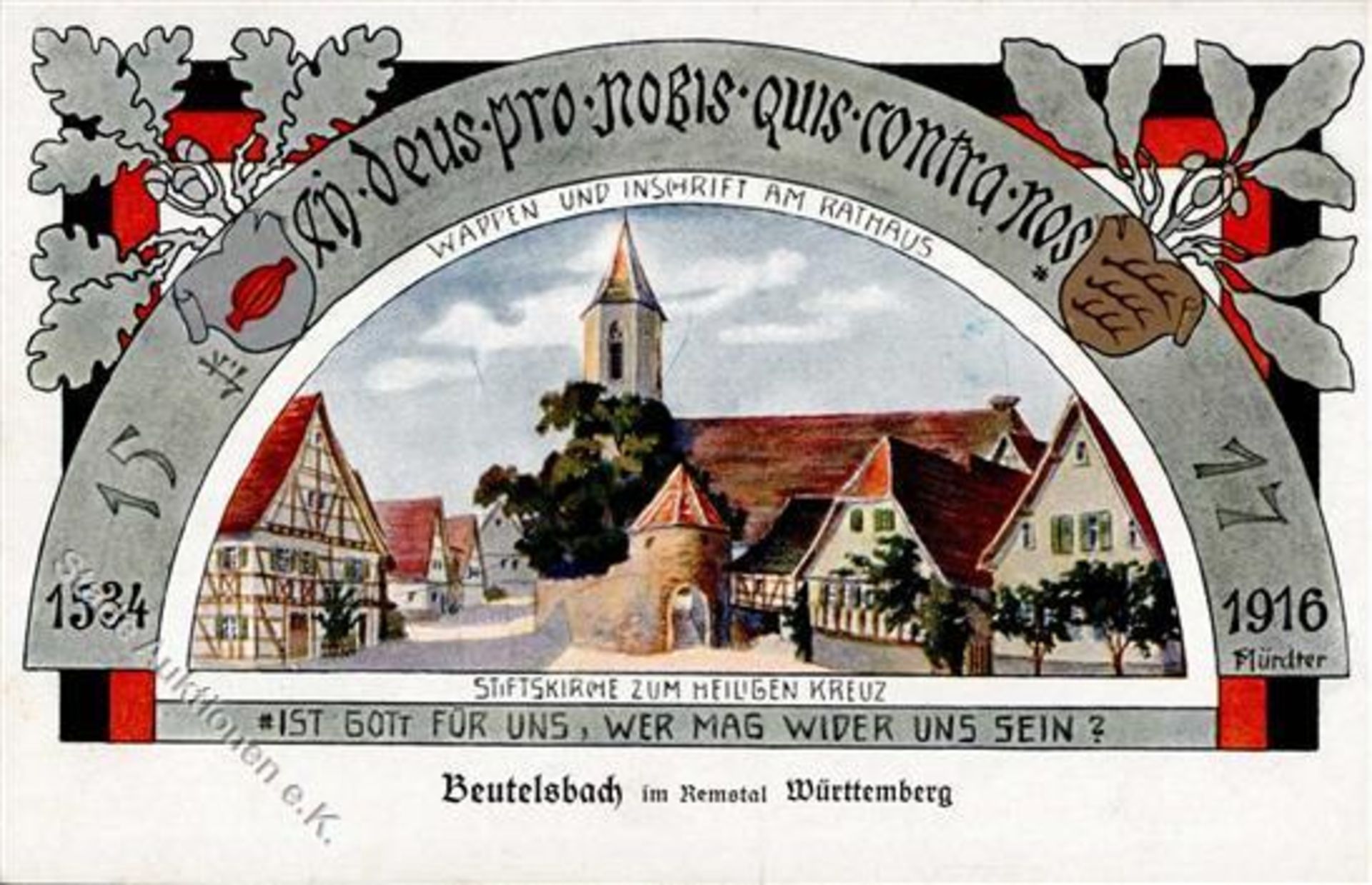 Beutelsbach (7056) Rathaus Stiftskirche zum Heiligen Kreuz I-IIDieses Los wird in einer online-