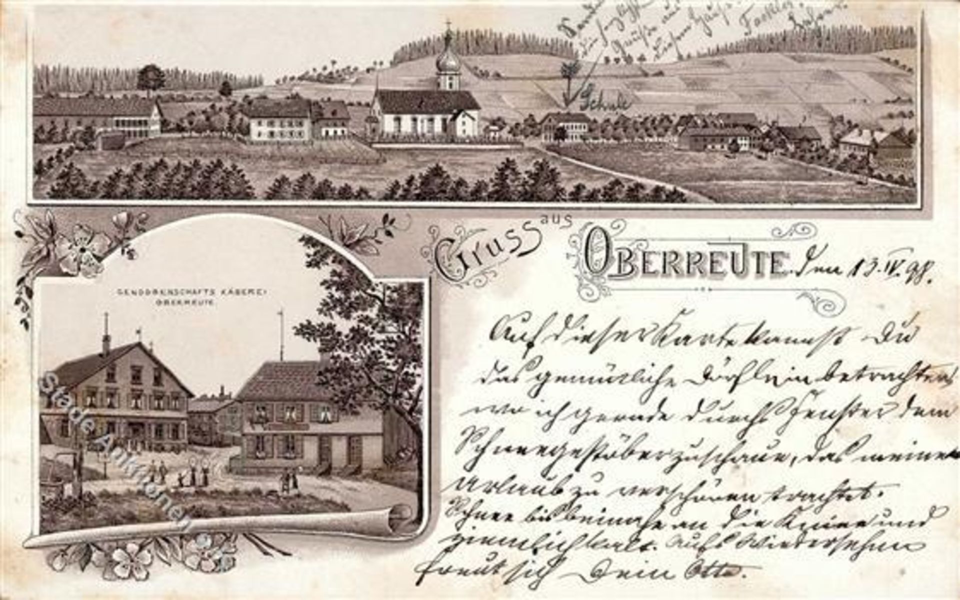 Oberreute (8999) Lithographie 1898 I-IIDieses Los wird in einer online-Auktion ohne Publikum