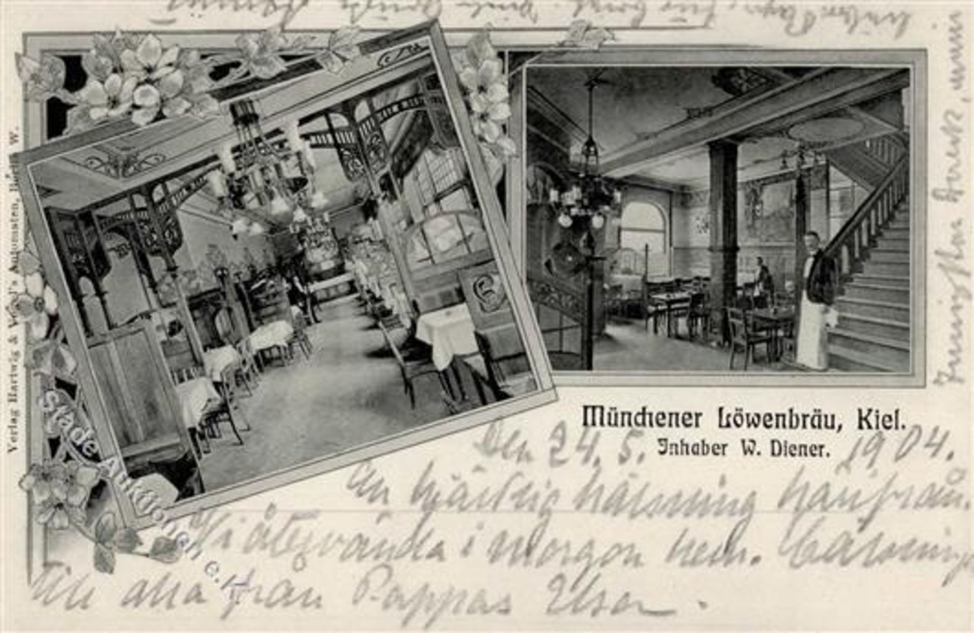 Kiel (2300) Gasthaus Münchener Löwenbräu 1904 IDieses Los wird in einer online-Auktion ohne Publikum