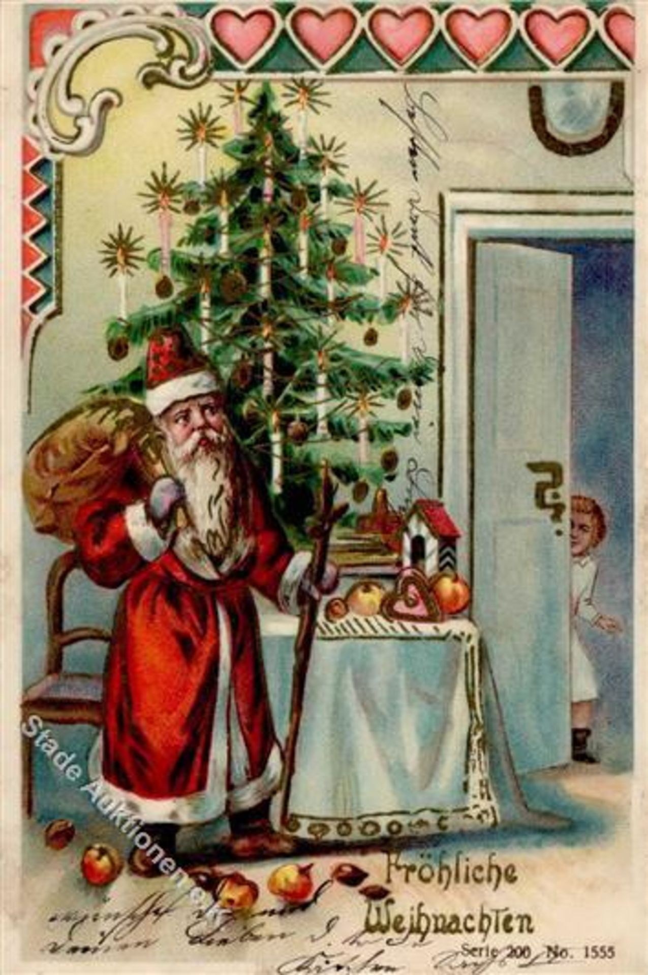 Ansichtskarten,Glueckwunsch,WeihnachtsmaennerWeihnachtsmann Kind Prägedruck 1902 I-IIDieses Los wird